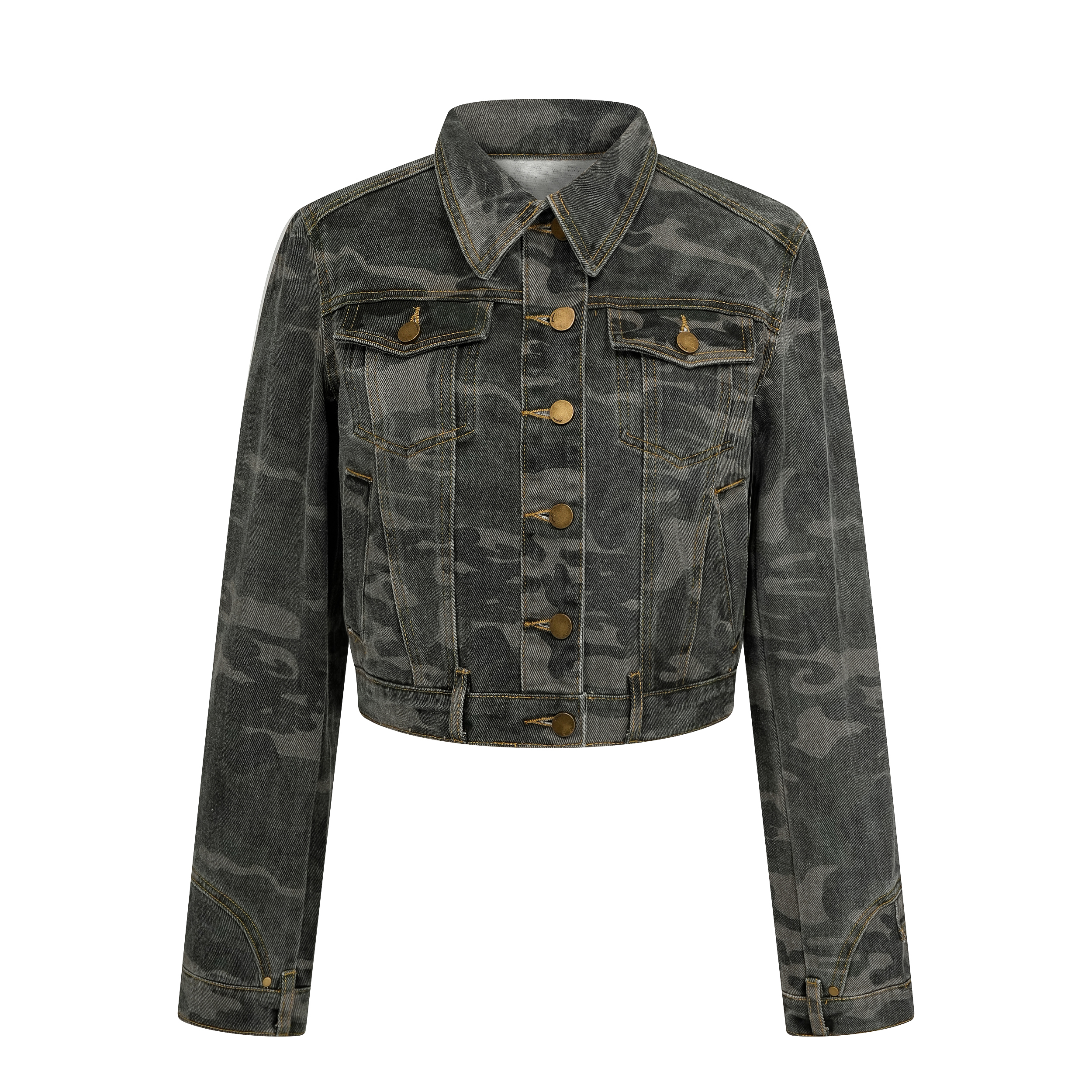 Focus Storm American Style Camouflage Cargo Lapel Casual Denim Jacket R7017# zx - Focus Storm