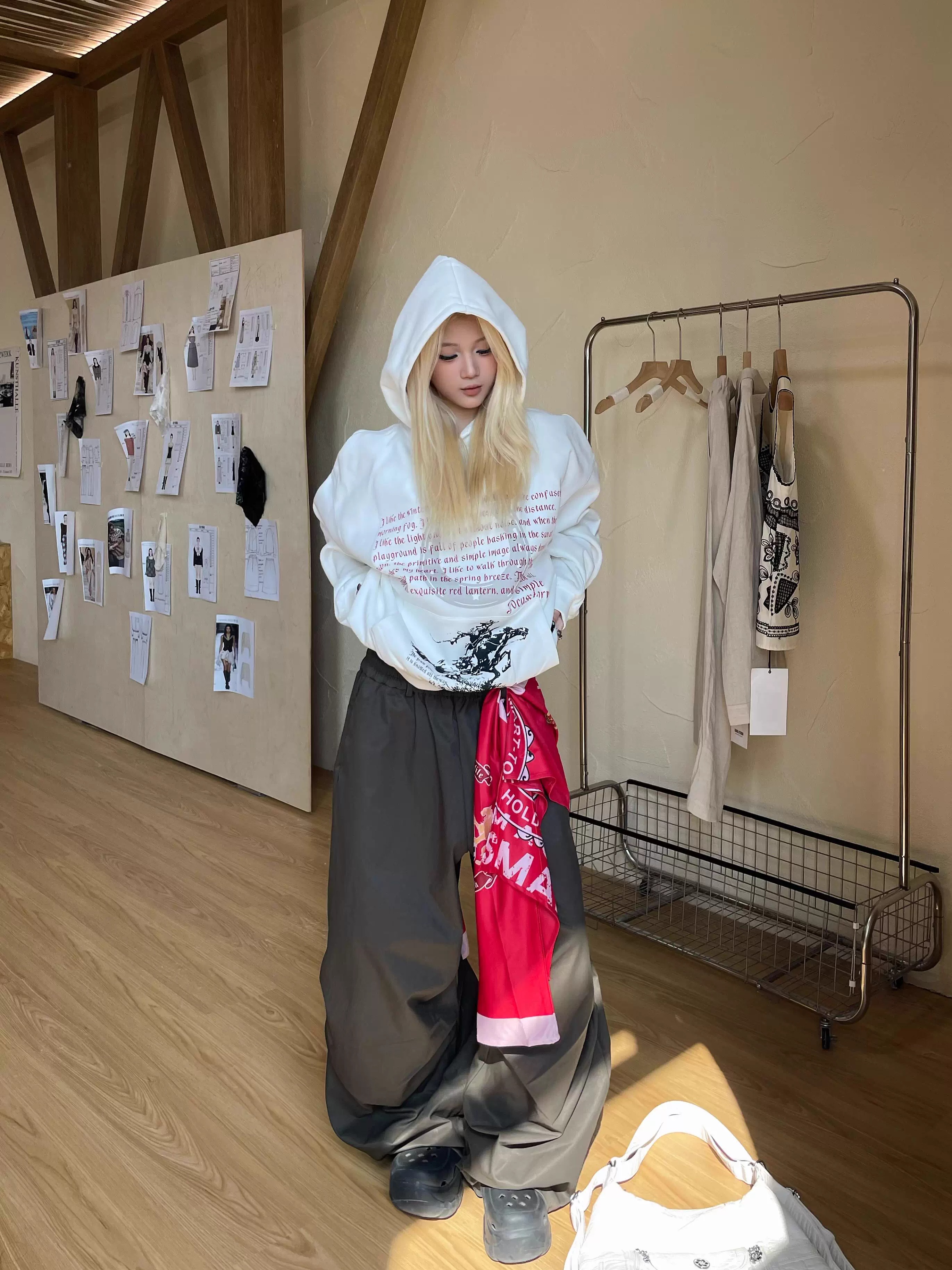 Focus Storm American Vintage Streetwise Graphic Loose Hooded Unisex Hoodie 81107# zx - Focus Storm