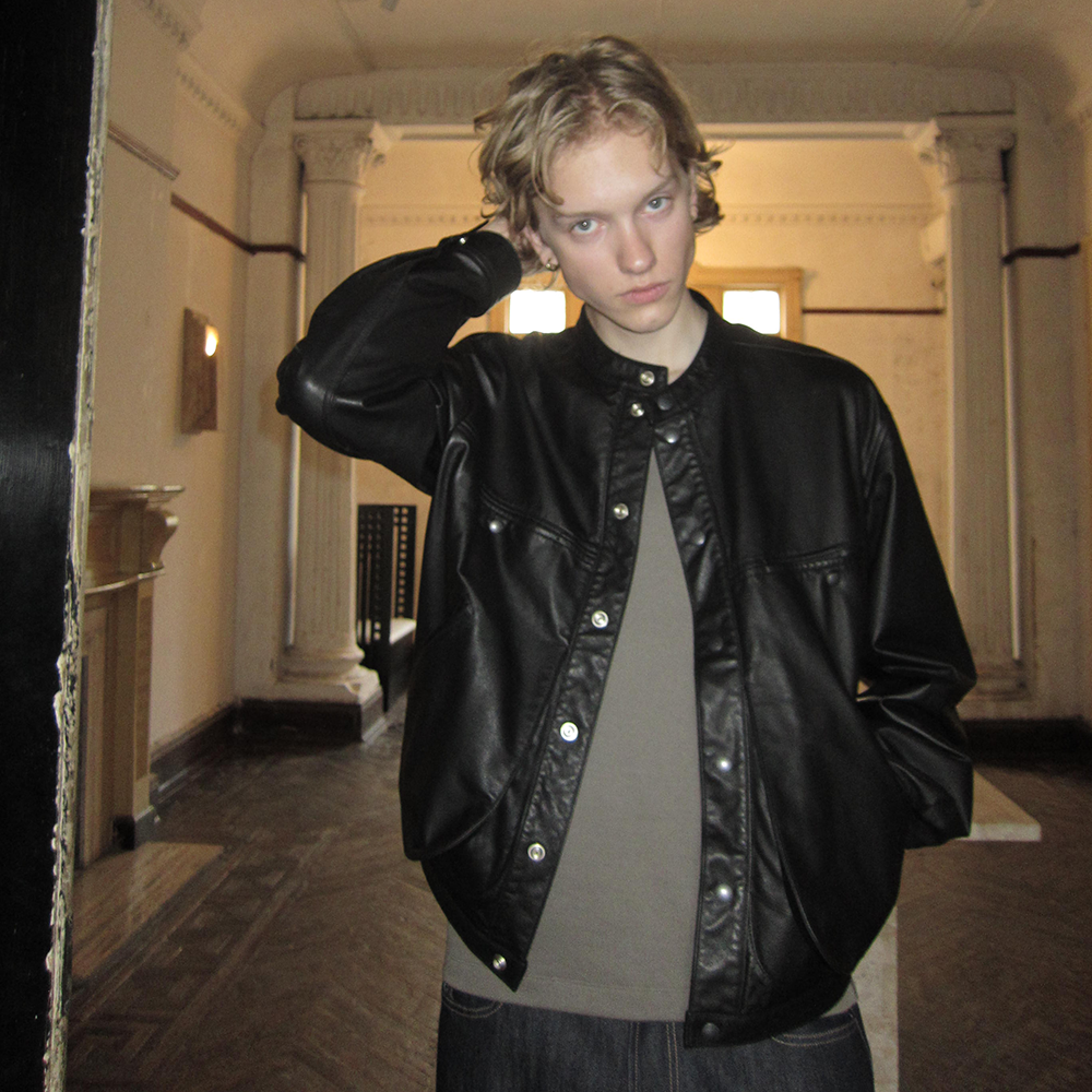 Focus Storm Matte Calfskin Distressed Biker Stand Collar Workwear Leather Jacket Coat 77998# zx - Focus Storm