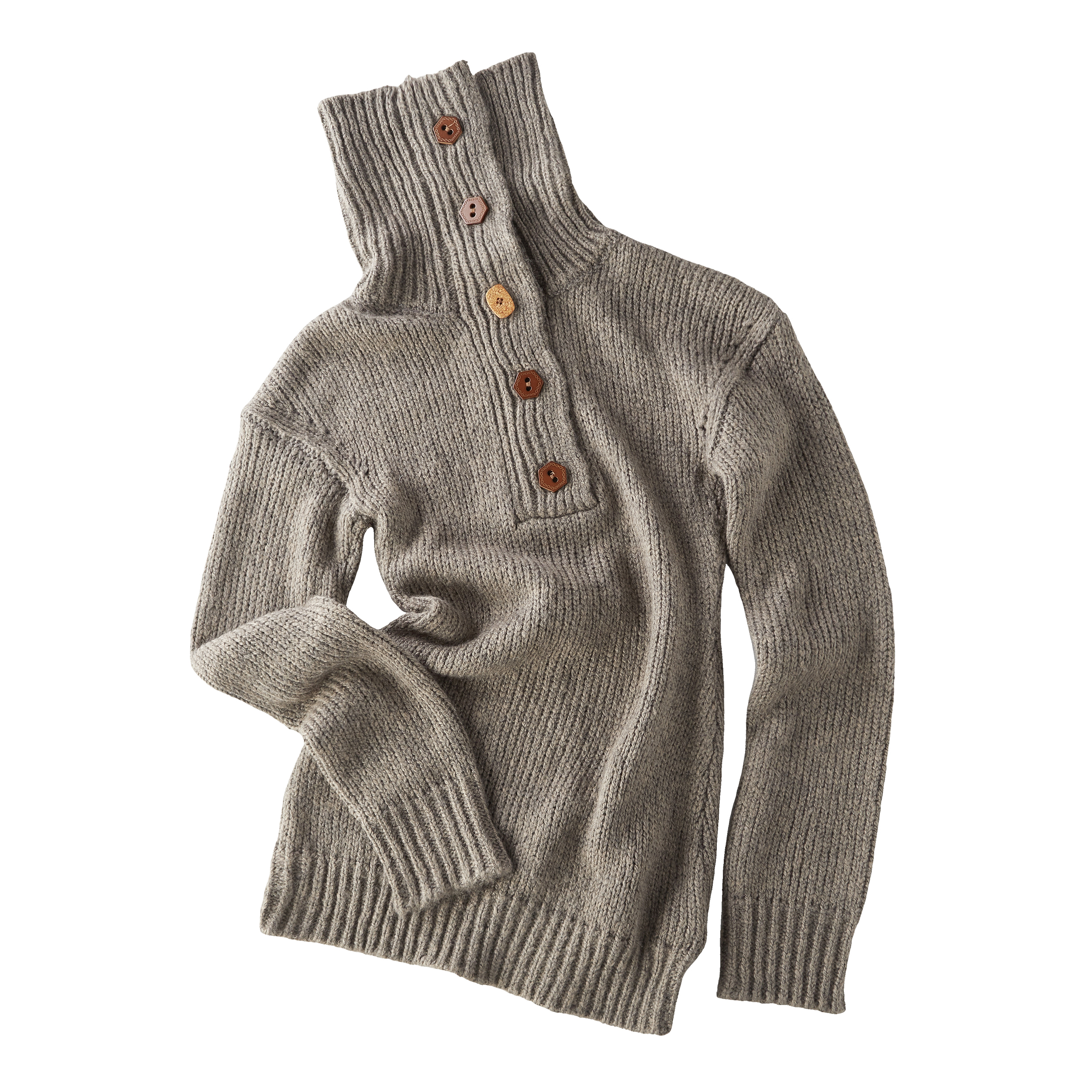 Focus Storm Vintage Style Lapel Button Sweater Women's Loose Lazy Wind High Neck Top Versatile Knitwear (Contains 12% Wool) R6016# zx - Focus Storm