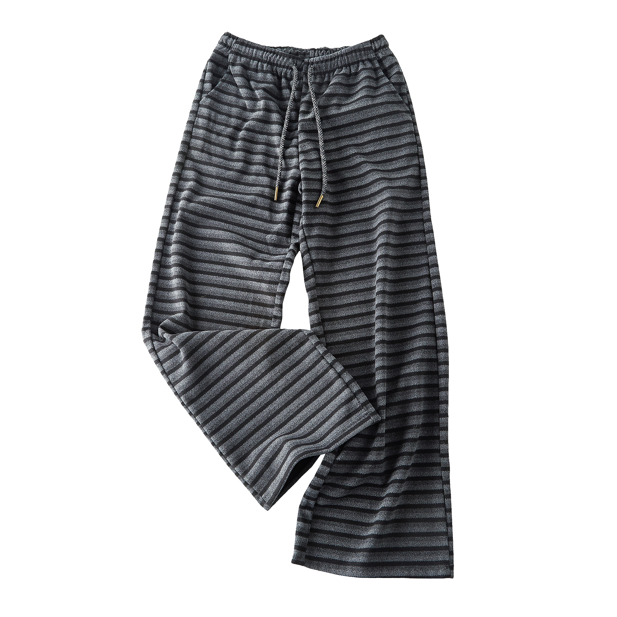 Focus Storm American Vintage Spicy Girl Striped Casual Pants Women's 2025 Autumn/Winter New Loose Drape Straight-Leg Wide-Leg Trousers R5037# zx - Focus Storm