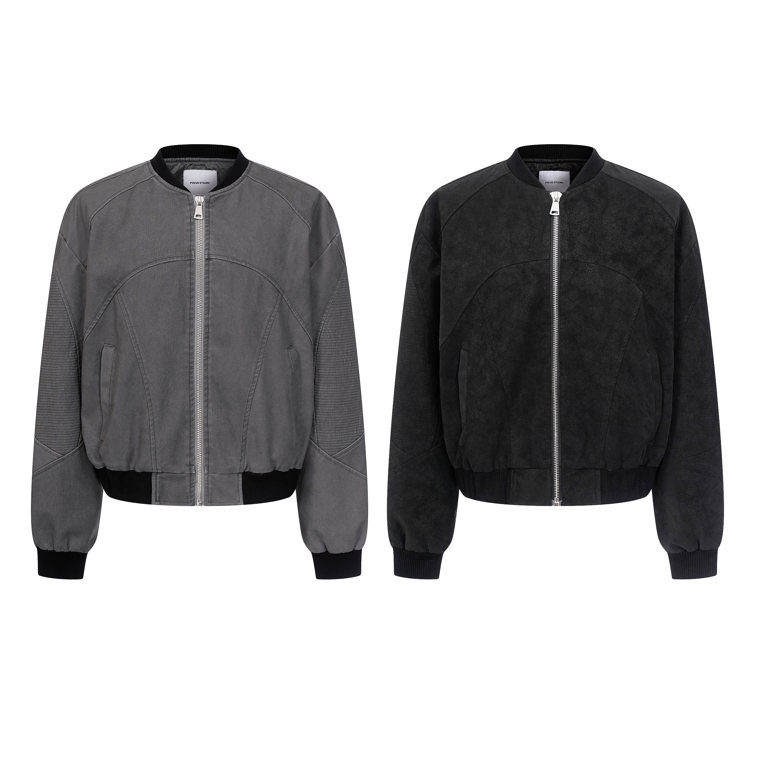 Focus Storm Casual Versatile Color-Block Stand Collar Zipper Jacket YS1-71088# zx - Focus Storm