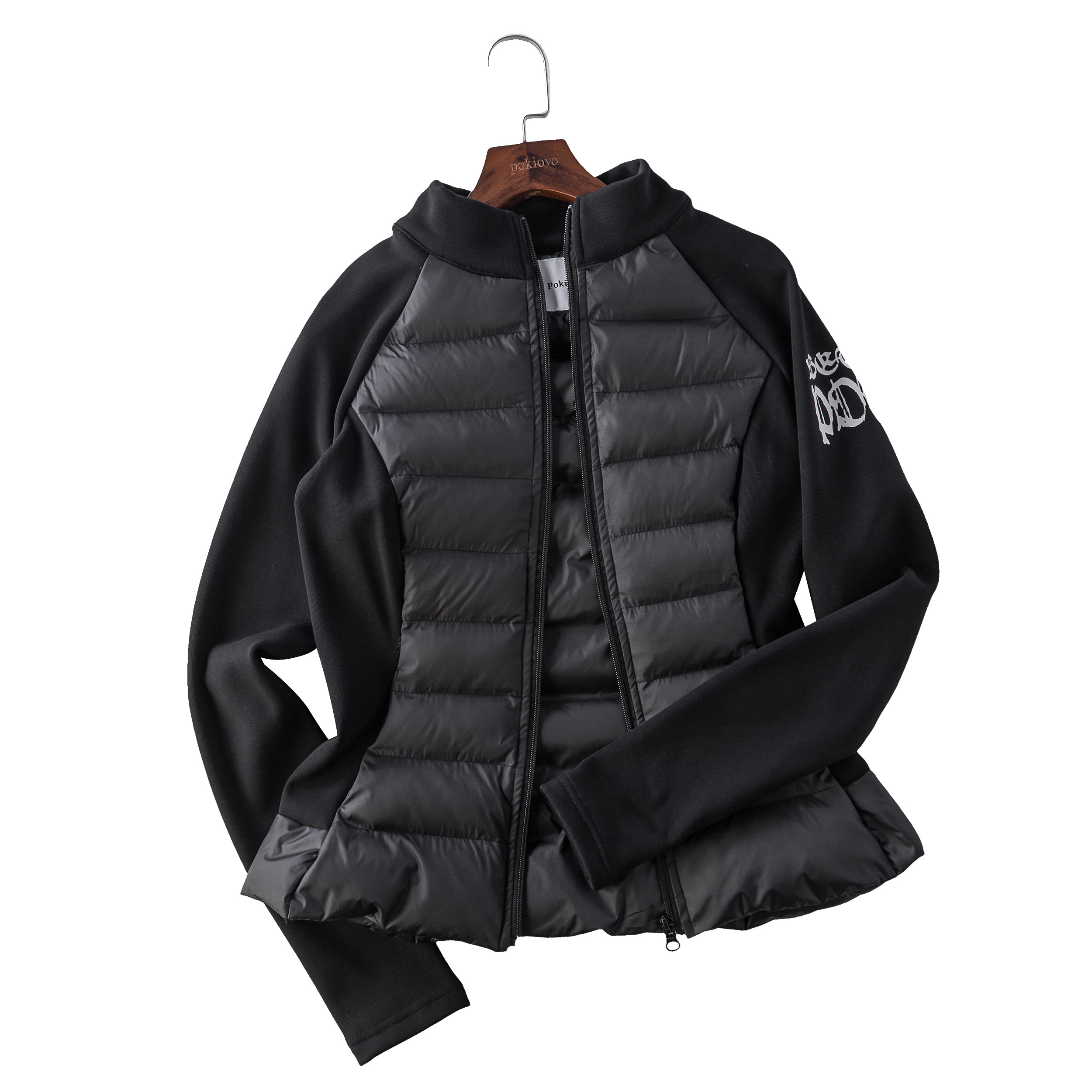 Focus Storm American Vintage Stand Collar Quilted Slim Fit Padded Jacket Women's Autumn/Winter Slimming Top Inner Layer Warm Padded Outerwear R7038# zx - Focus Storm