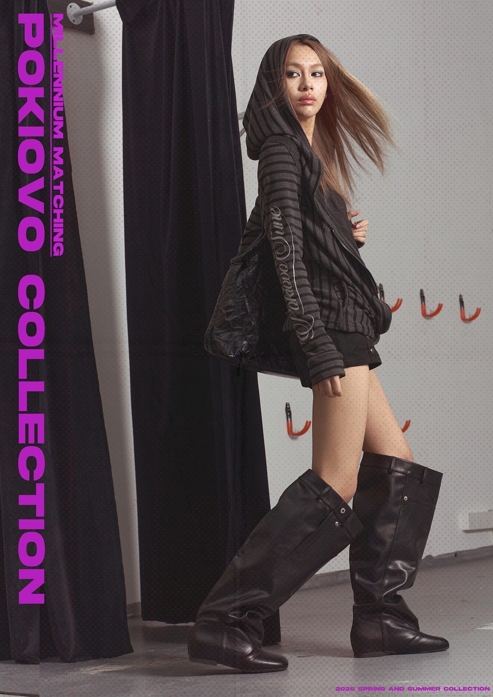 Spring 2026 New! Focus Storm American Retro Striped Print Designer Long Sleeve Top Casual Versatile Hooded Blouse R8071# zx - Focus Storm