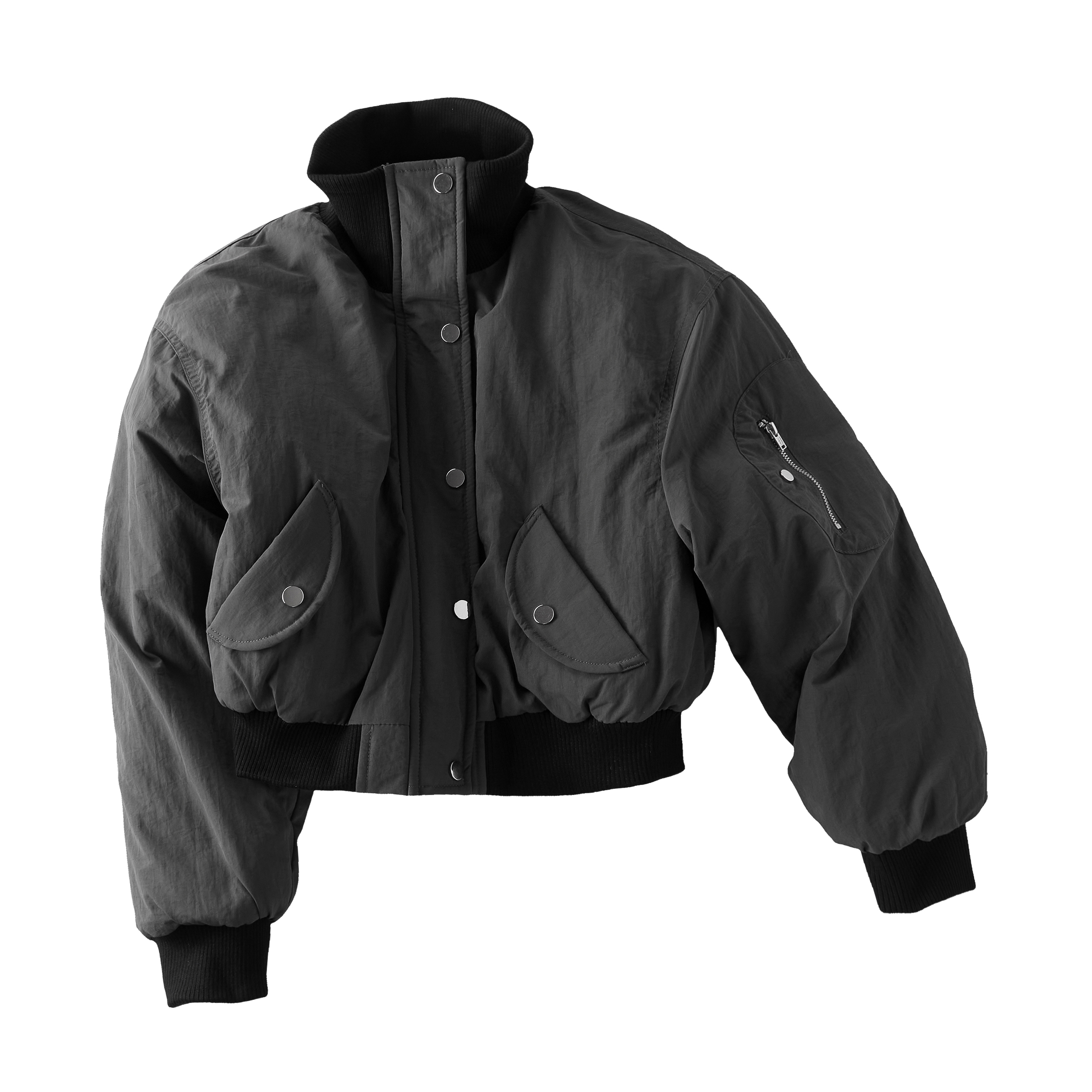 Focus Storm American Vintage Workwear Cotton Jacket Stand Collar Button Pleated Design Pilot Warm Outerwear R7071# zx - Focus Storm