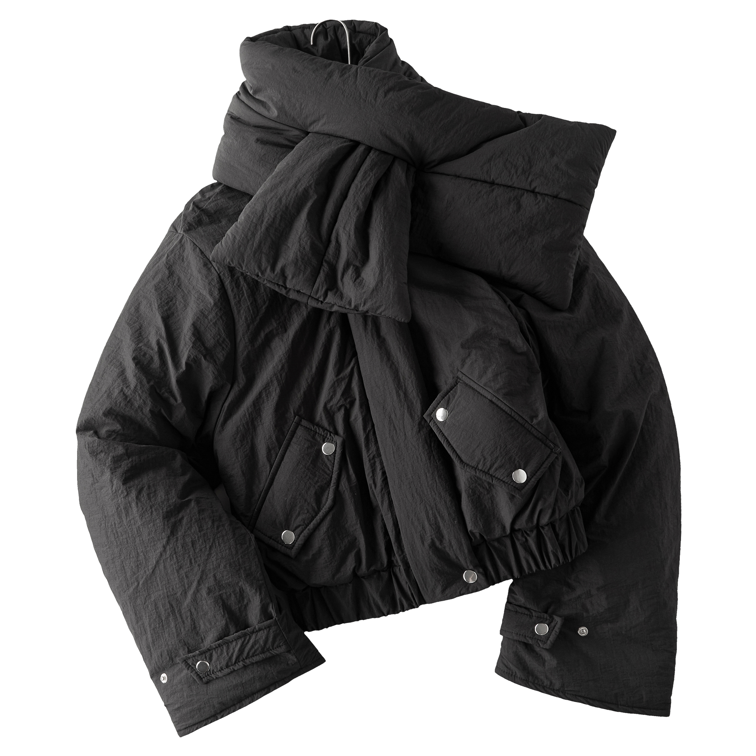 Focus Storm Designer Padded Jacket Women's Winter Versatile High-End Warm Padded Coat (with Scarf) R7078# zx - Focus Storm