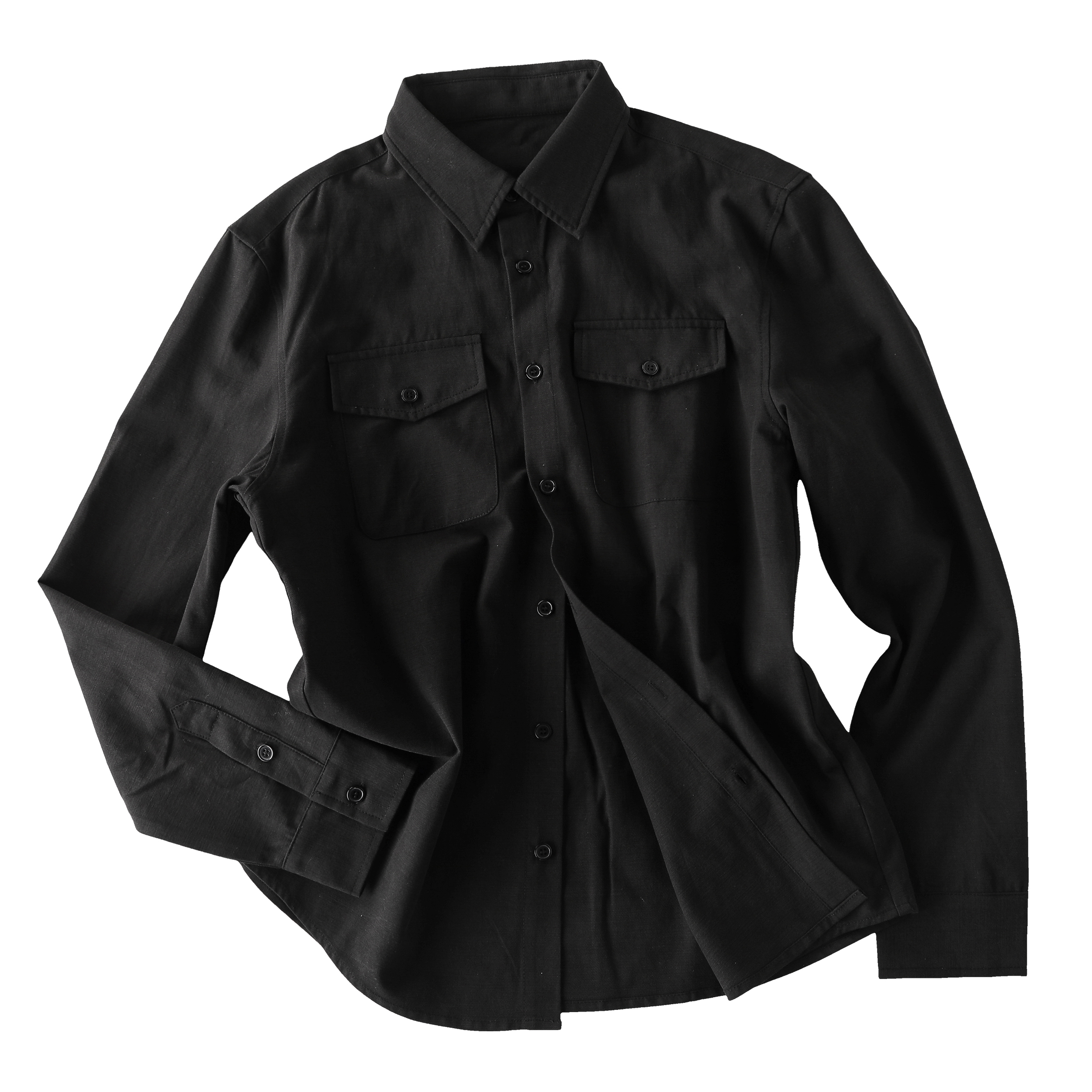 Early Spring 2026! Focus Storm Utility Long-Sleeve Shirt Men's Spring High-End White Shirt Cardigan Lapel Casual Shirt 76504# zx - Focus Storm