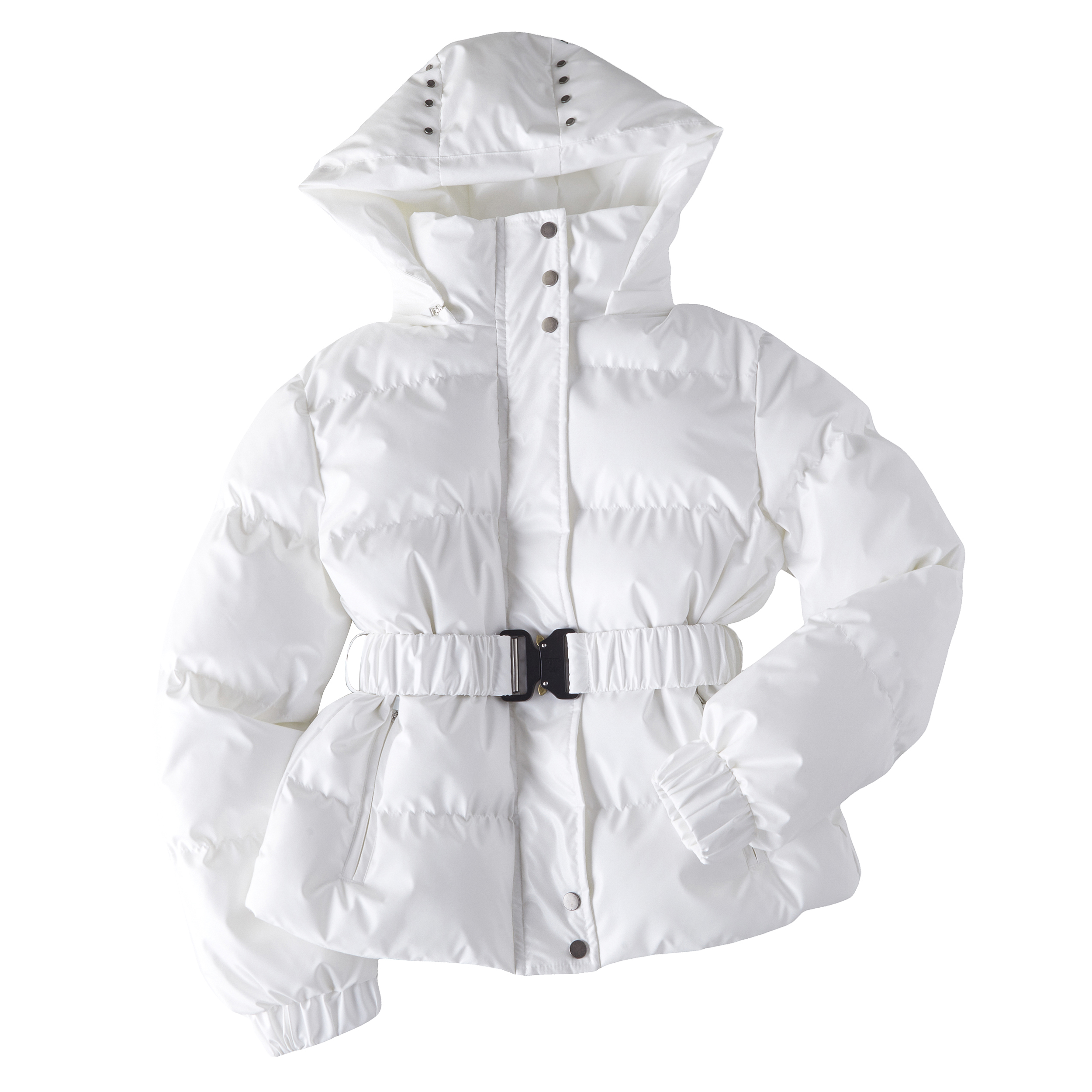 Focus Storm American Retro Hooded Slim-Waist Women's Winter Casual Versatile Designer Warm Padded Jacket Coat (with Belt) R7061# zx - Focus Storm