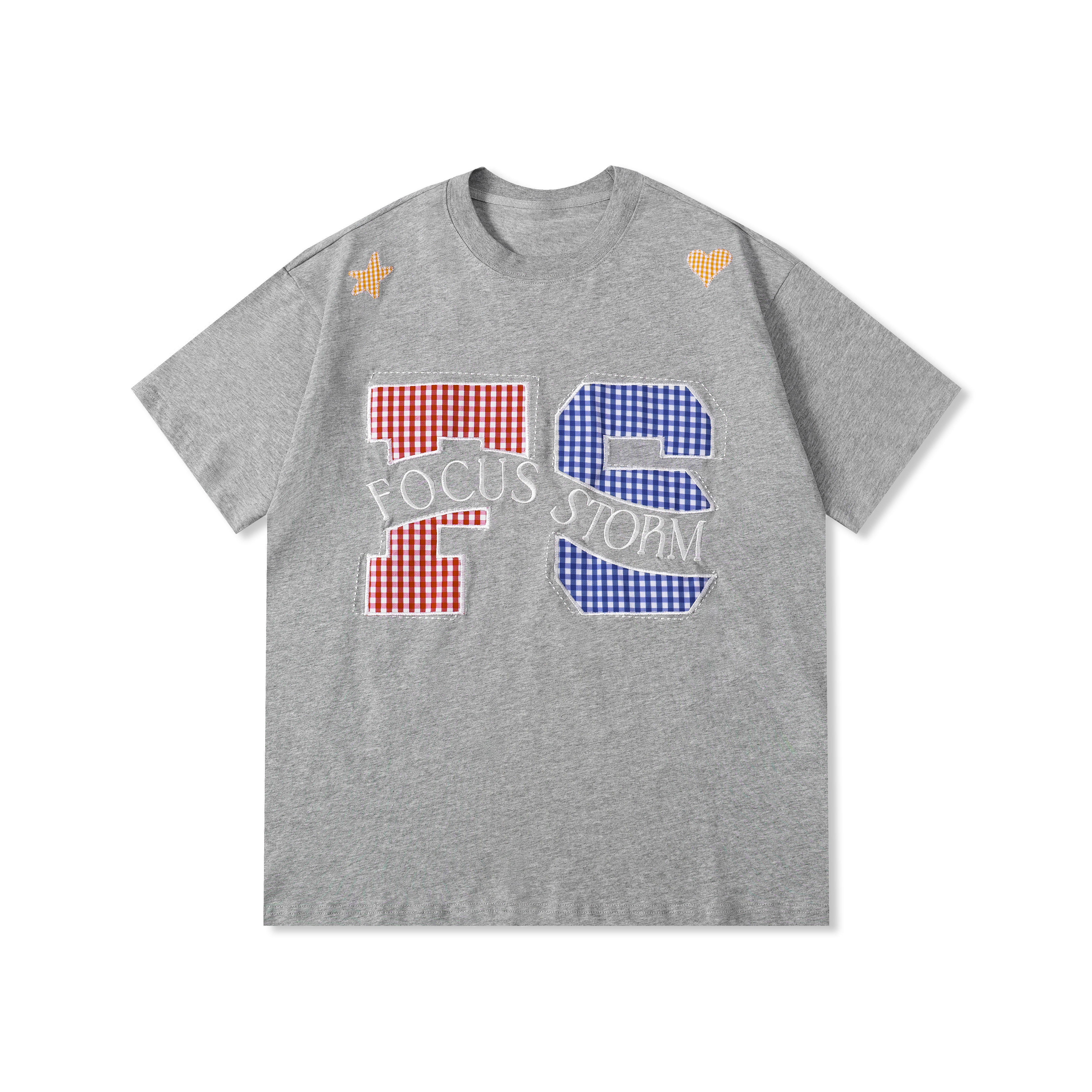 Focus Storm American Style Design Personalized Embroidery Loose Short-Sleeve T-shirt 97506# zx - Focus Storm