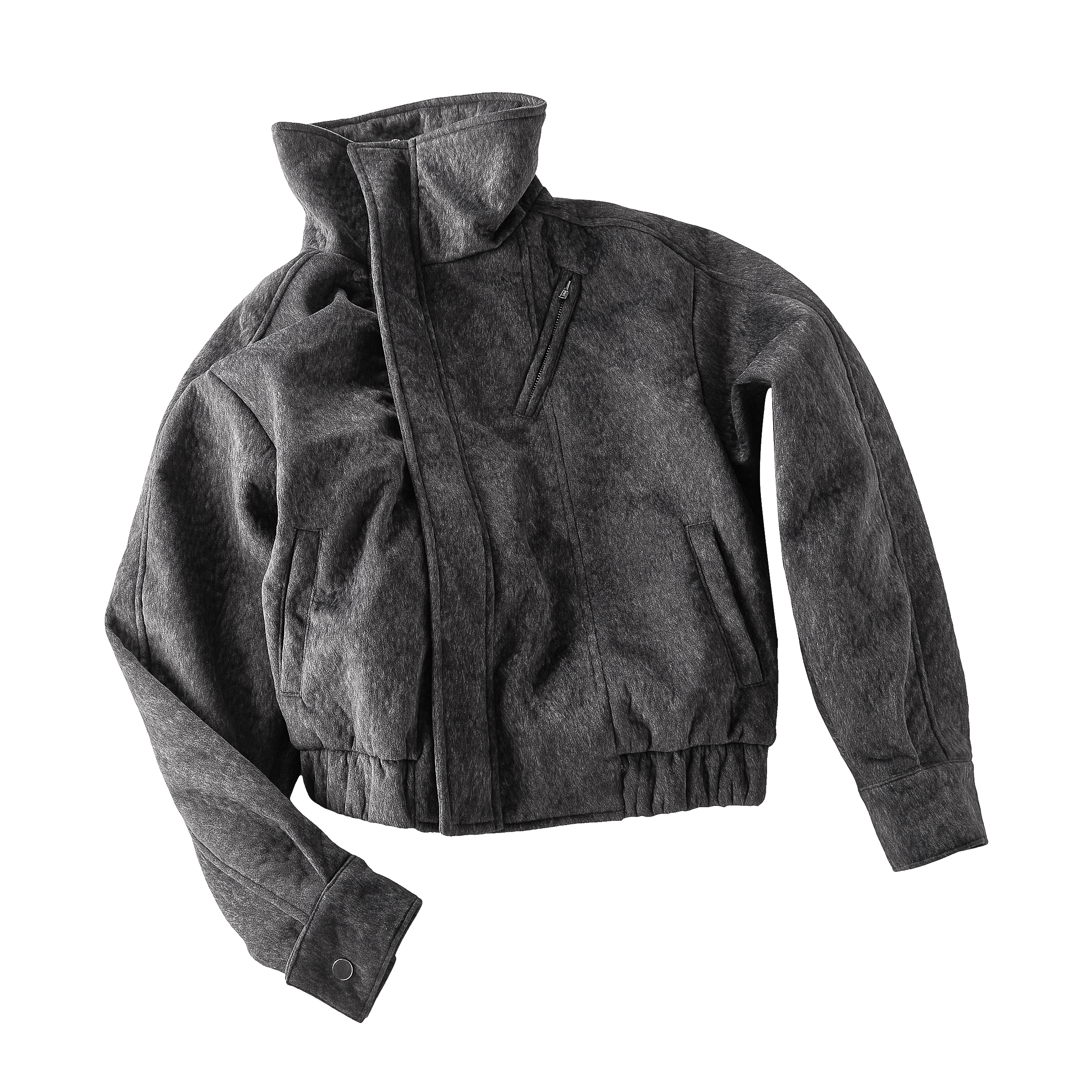 Focus Storm American Vintage Lapel Side-Zip Versatile Quilted Short Jacket R7037# zx - Focus Storm