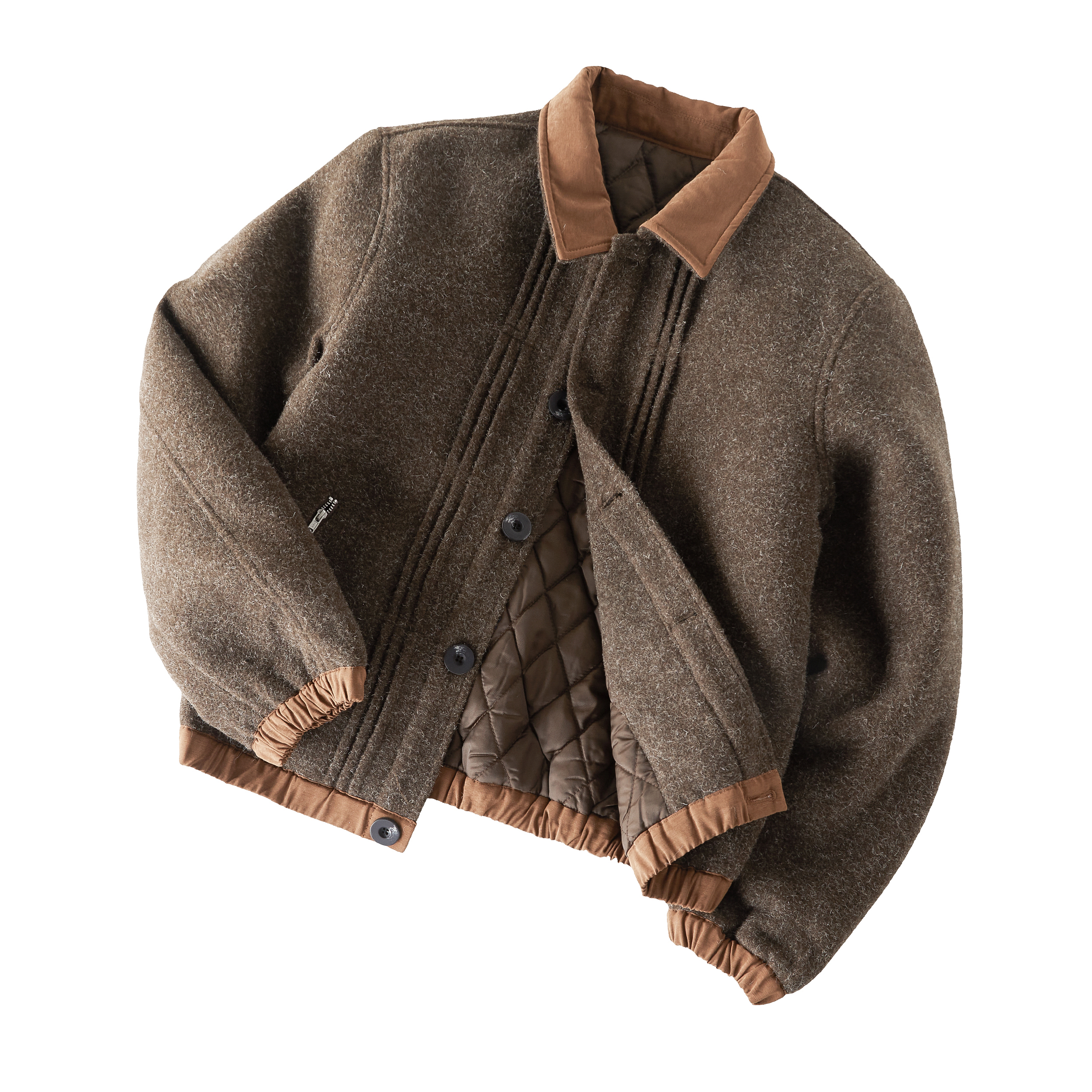 Focus Storm Vintage Woolen Jacket Men's Retro Tweed Casual Short Jacket 70025X# zx - Focus Storm