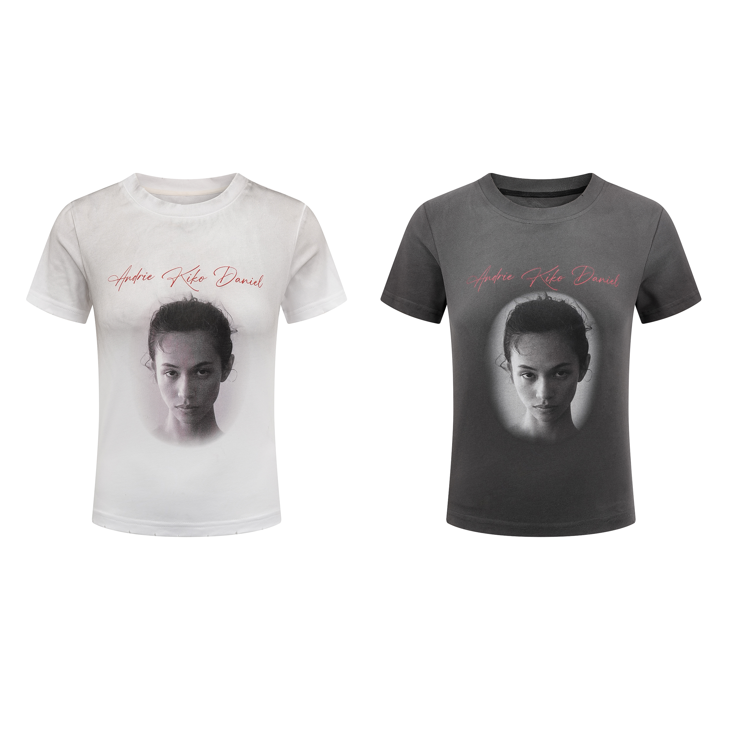 2026 Early Spring! Focus Storm American Vintage Versatile Character Print Slim Fit Cropped Short Sleeve T-shirt R9162# zx - Focus Storm