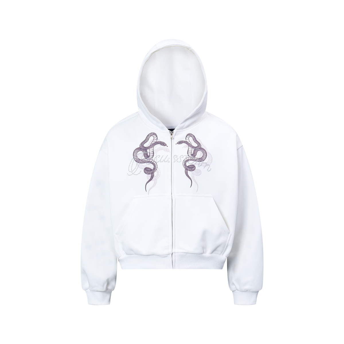 Focus Storm American Vintage Streetwear Year of the Snake Zip-Up Hoodie Unisex Loose High-End Feel Jacket 81057# zx - Focus Storm