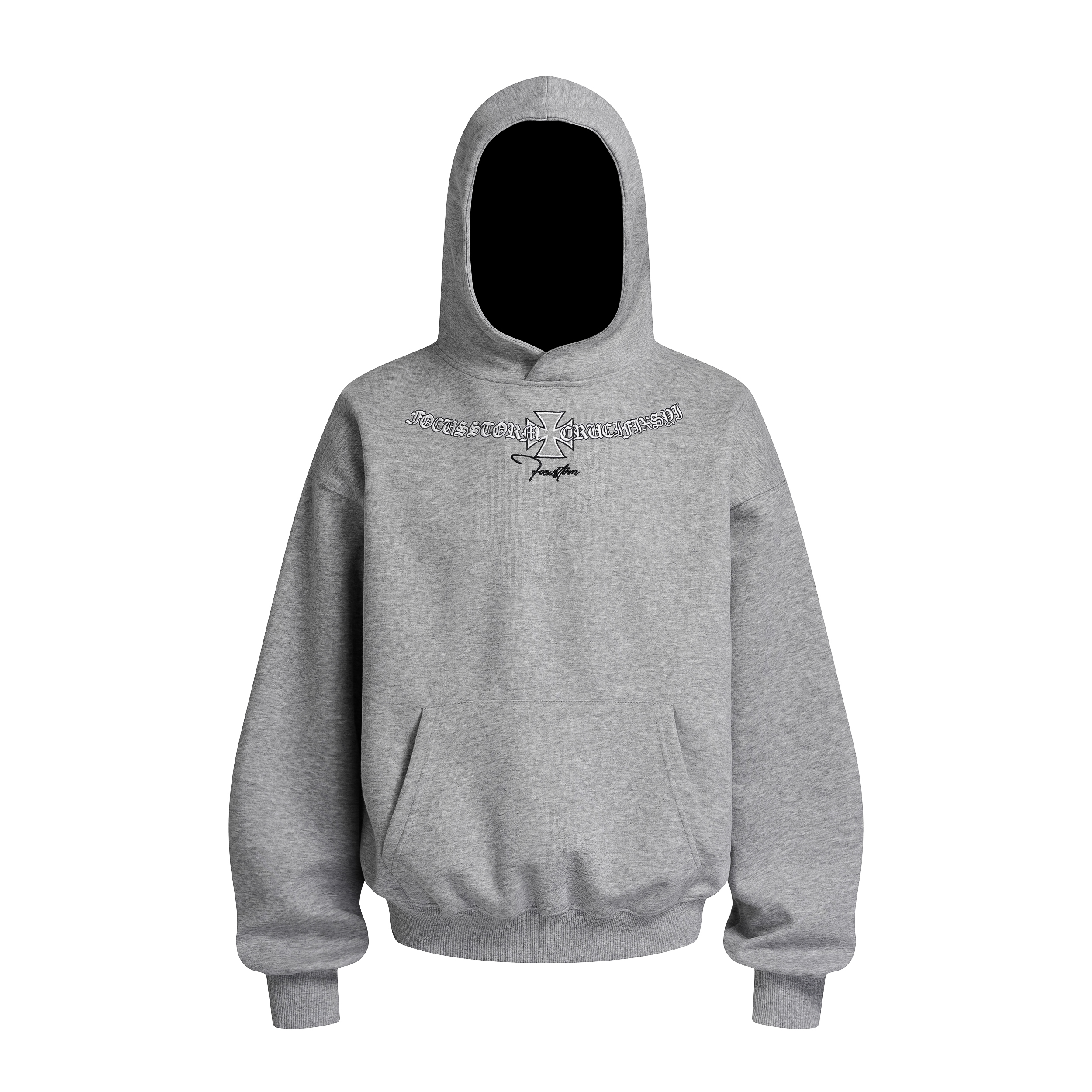 Focus Storm American Street Style Collar Embroidery Lettering Unisex Loose Casual Hoodie 81118# zx - Focus Storm