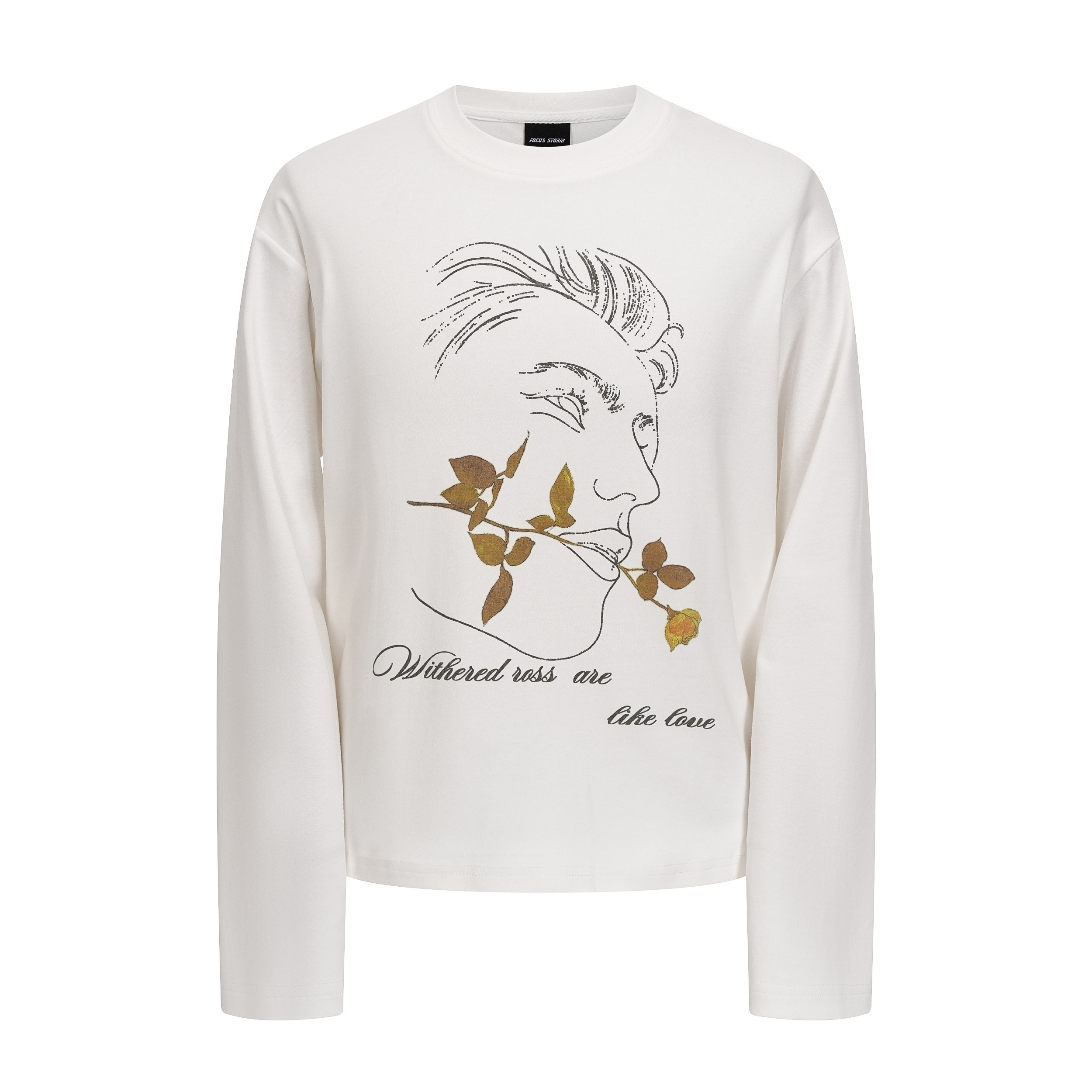 Focus StormKorean-style Vintage Graphic Loose Long Sleeve T-shirt 99998# zx - Focus Storm