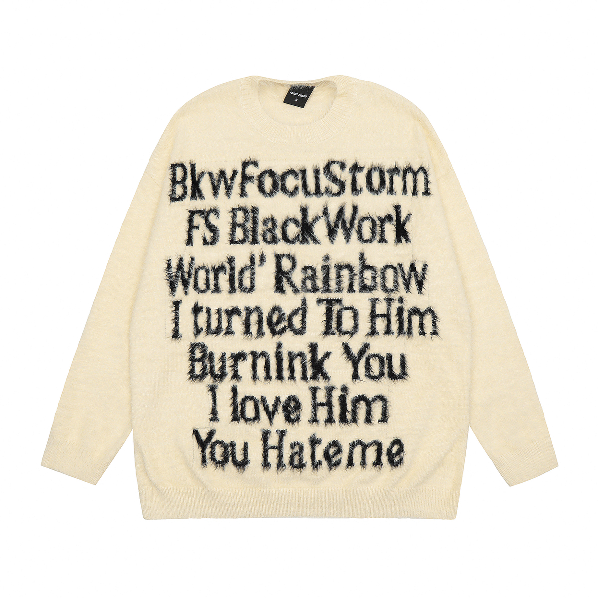 Focus Storm American Streetwear Letter Jacquard Warm Sweater 60021# zx - Focus Storm