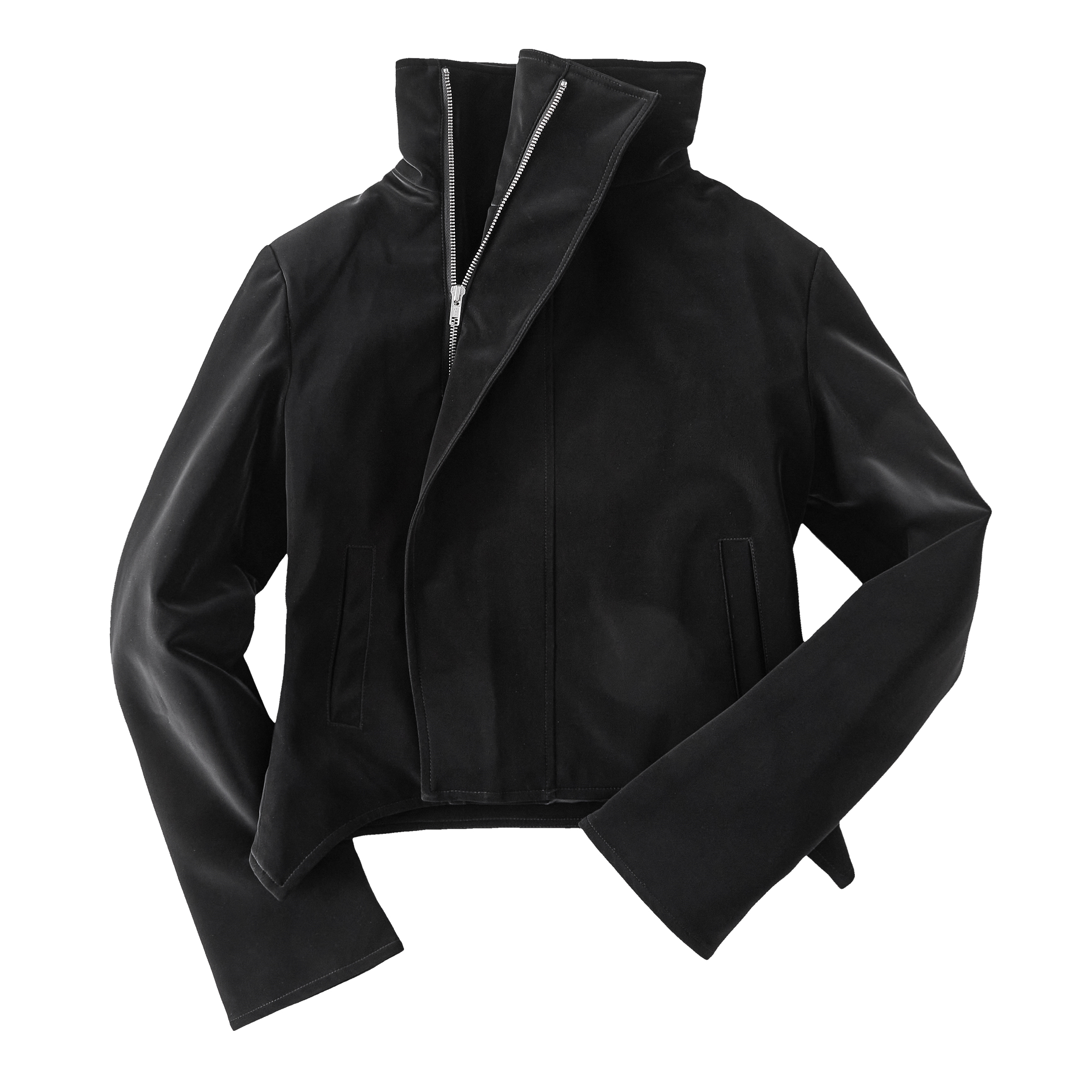 Focus Storm American Style Asymmetric High Turndown Collar PU Leather Women's Winter Premium Short Slimming Warm Padded Jacket Coat R7051# zx - Focus Storm