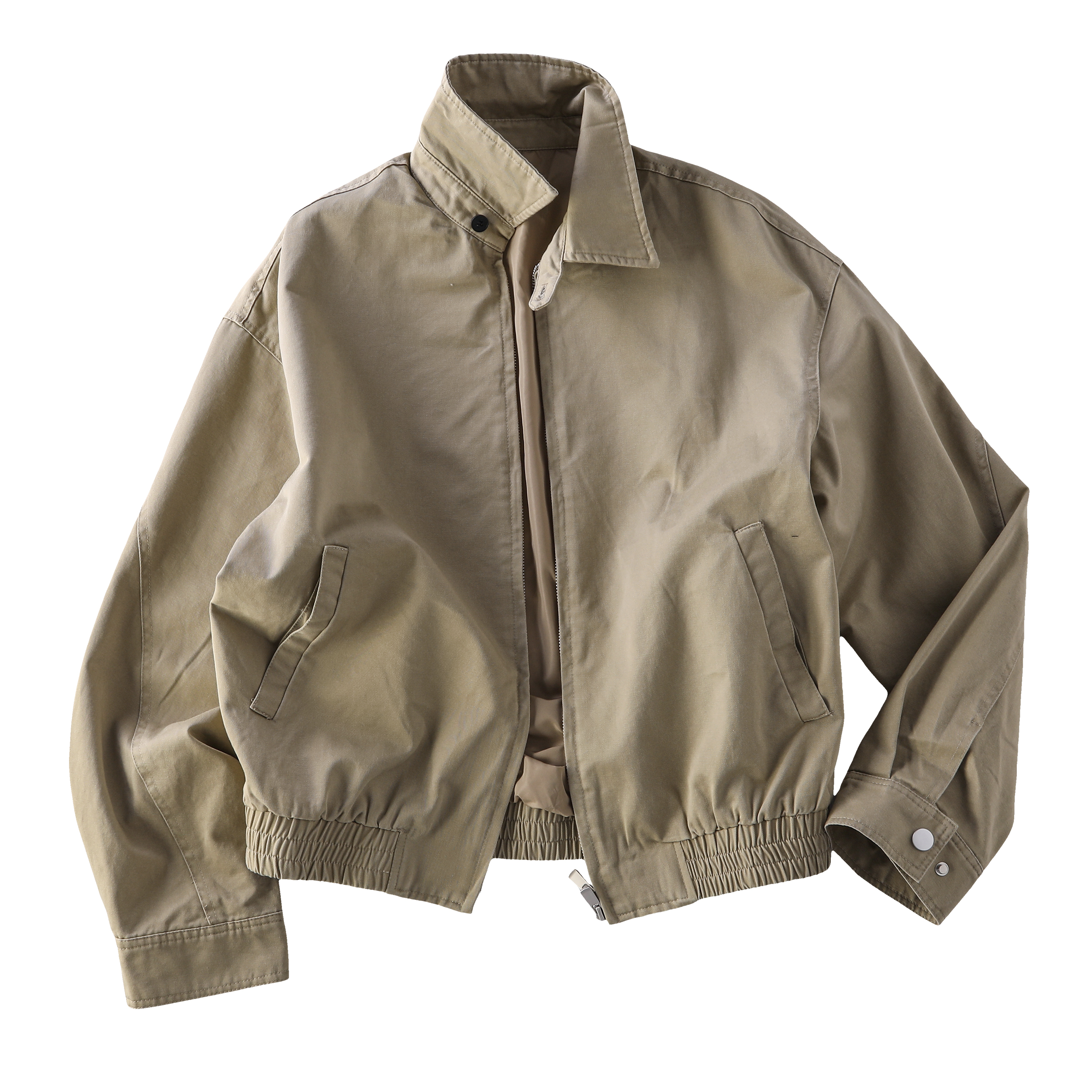 Spring 2026! Focus Storm Retro Jacket Spring Versatile Minimalist Solid Color Loose Casual Short Jacket 88003# zx - Focus Storm