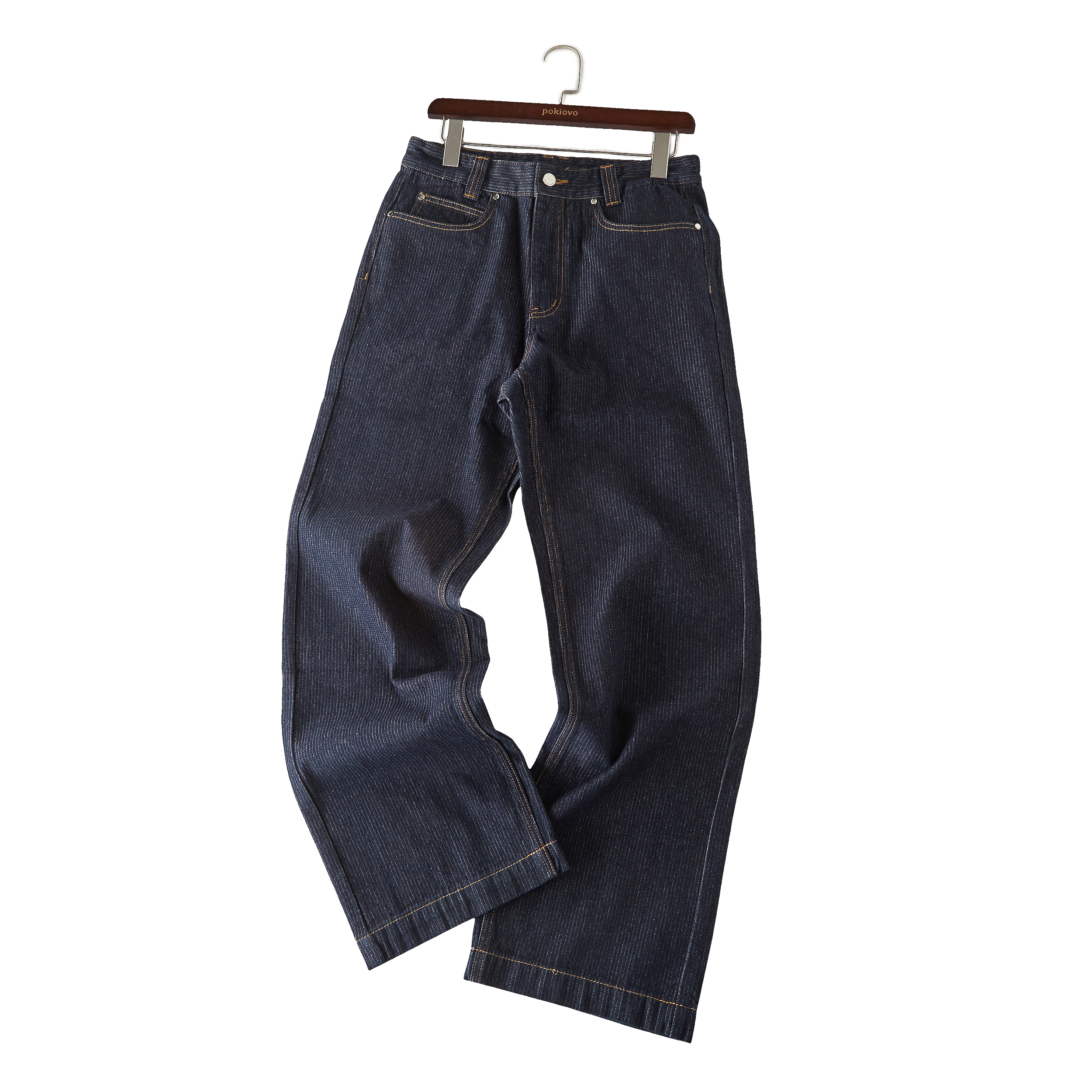 Focus Storm Autumn/Winter Fashion Streetwear Raw Denim Men's Loose Straight-leg American Casual Washed Vintage Jeans 50009X# zx - Focus Storm