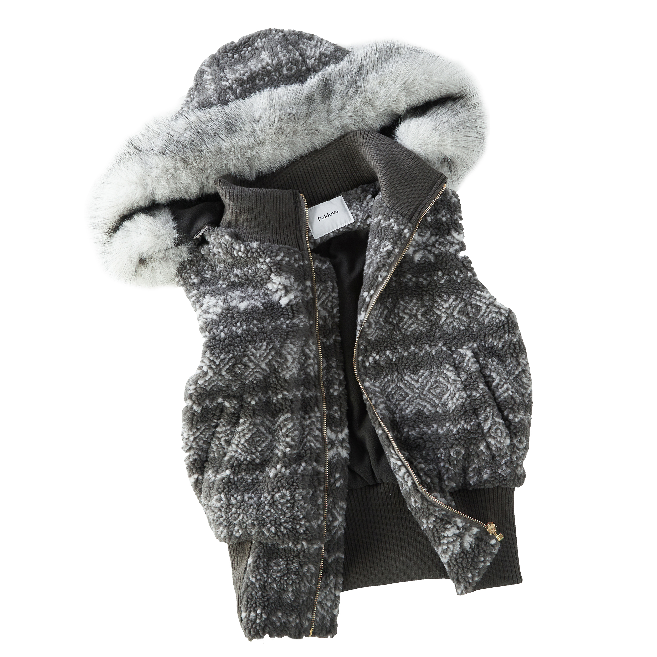 Focus Storm American Retro Lambswool Large Fur Collar Fair Isle Winter New Extra Thick Women's Layering Sleeveless Vest (with Detachable Faux Fur Collar) R7100# zx - Focus Storm