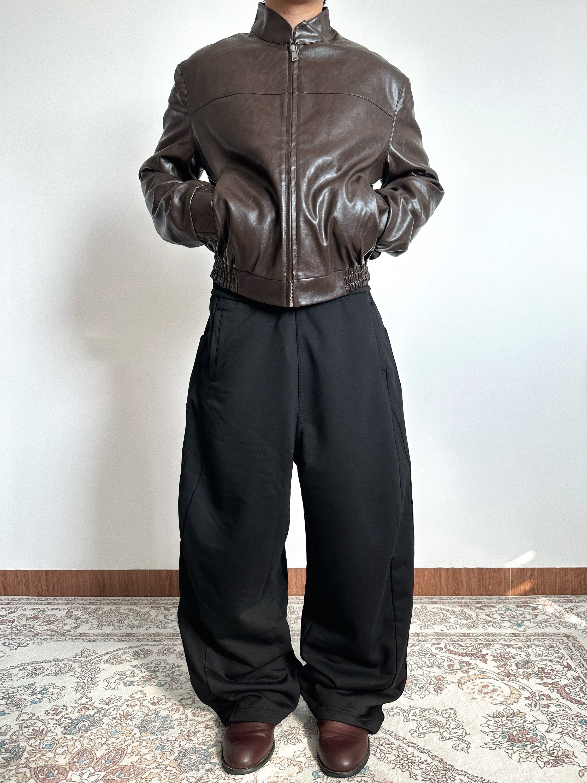 Early Spring 2026! Focus Storm American A-Line 3D Sculpted Silhouette Curved Unisex Basic Solid Color Draped Casual Pants 50002# zx - Focus Storm