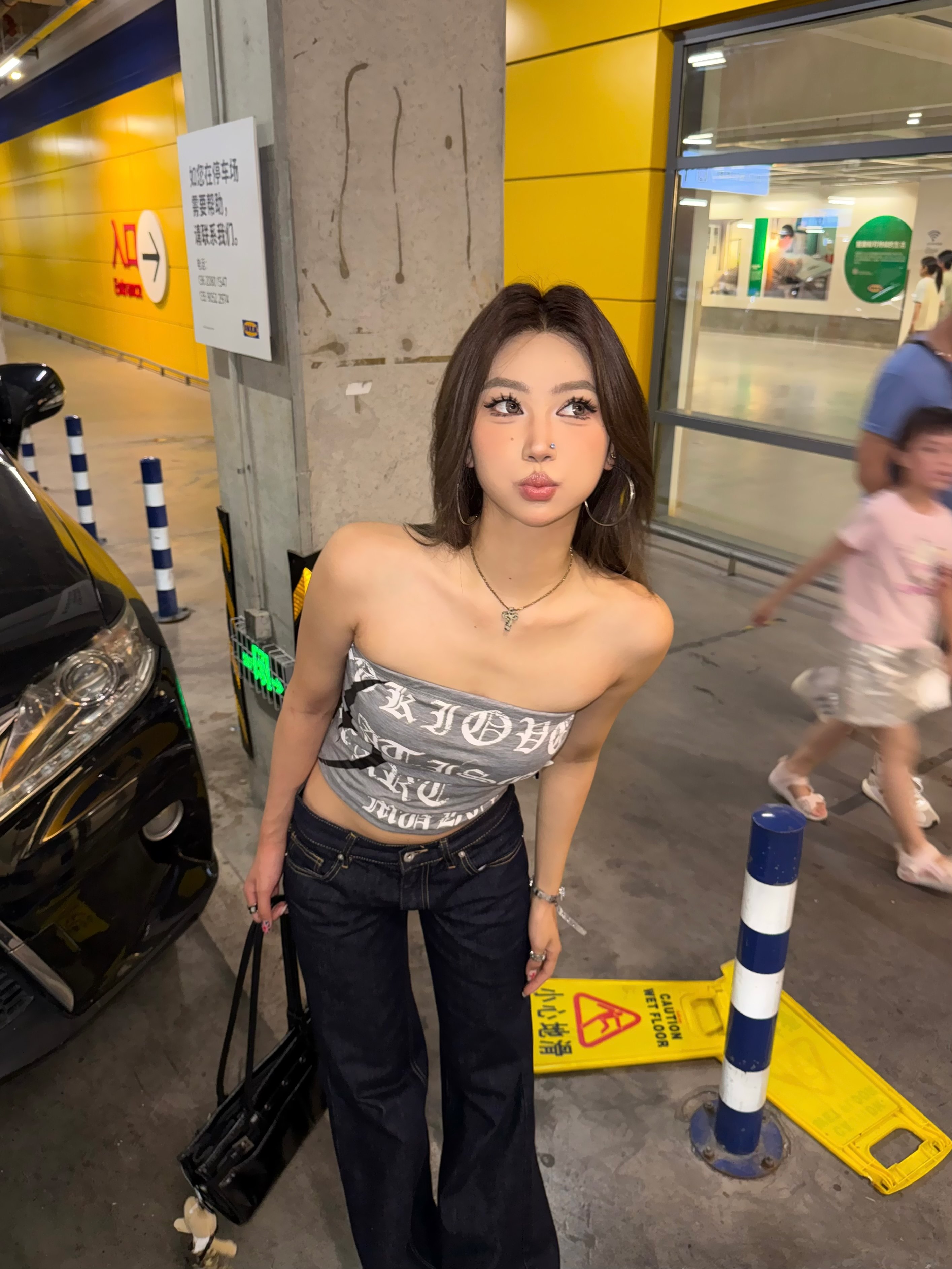 Focus Storm American Vintage Retro Hot Girl Slogan Print Bandeau Women's Slim Fit Thin Base Layer Summer Vest R9158# zx - Focus Storm