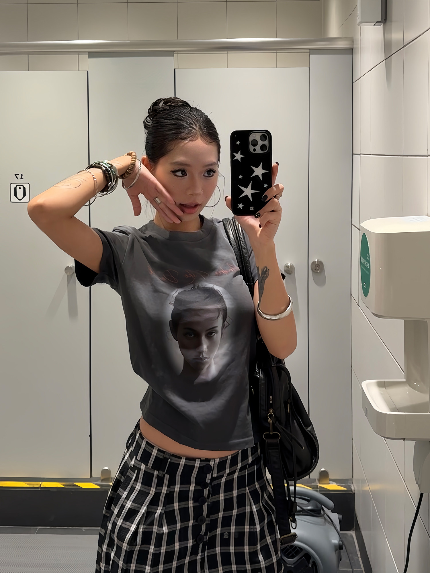 2026 Early Spring! Focus Storm American Vintage Versatile Character Print Slim Fit Cropped Short Sleeve T-shirt R9162# zx - Focus Storm