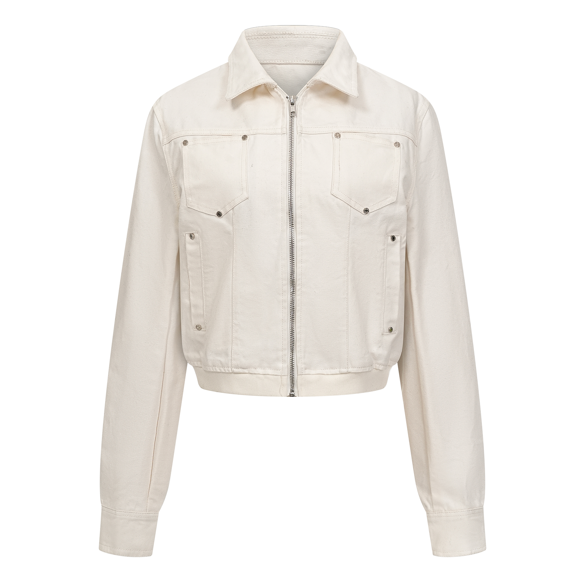 Focus Storm American Vintage Rivet High-Texture Lapel Casual Versatile Denim Jacket R7001# zx - Focus Storm