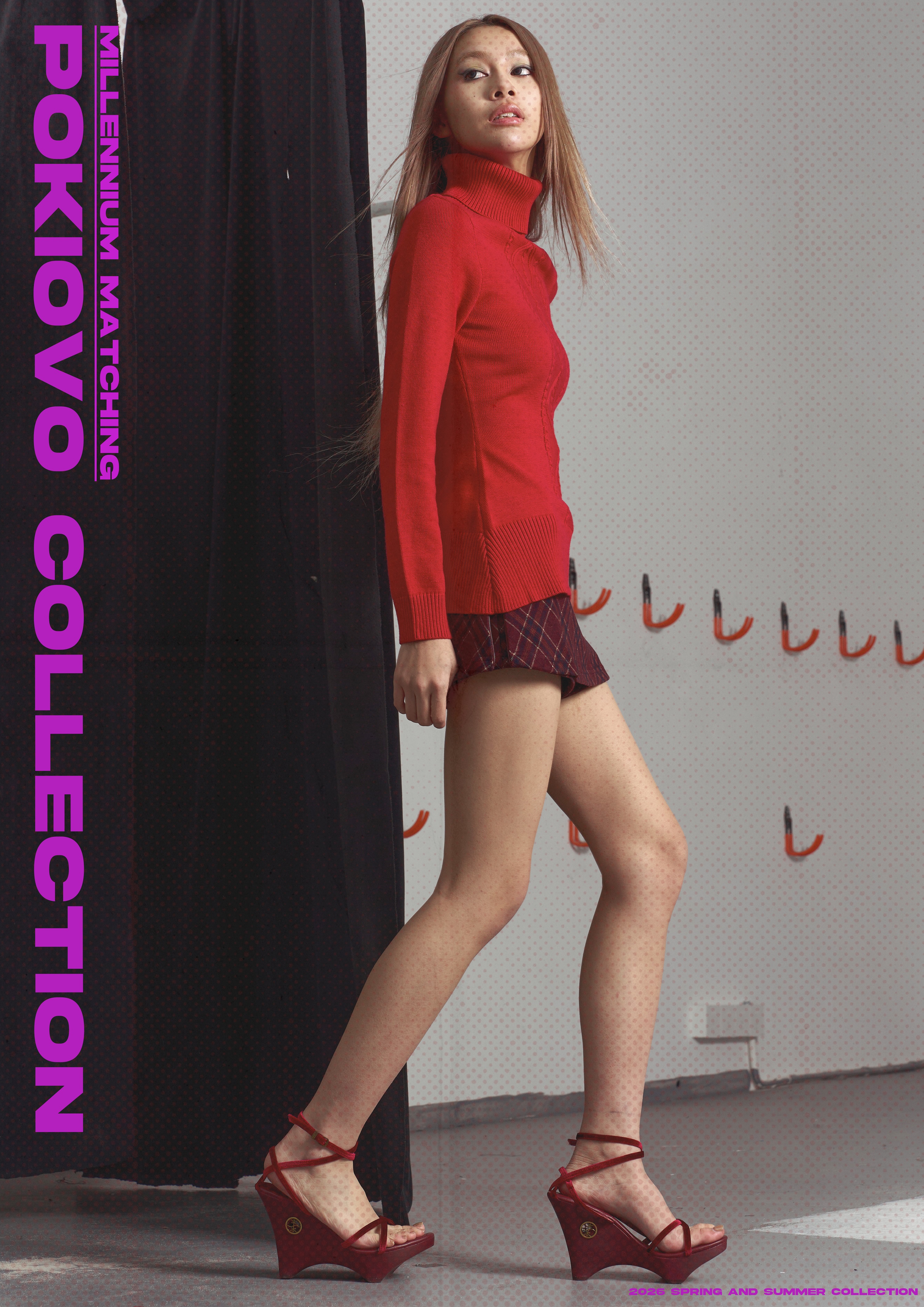 2026 Early Spring! Focus Storm Red New Year Versatile High-Neck Cable Knit Sweater Women's Soft Lazy Loose Knitwear R6030-A# zx - Focus Storm