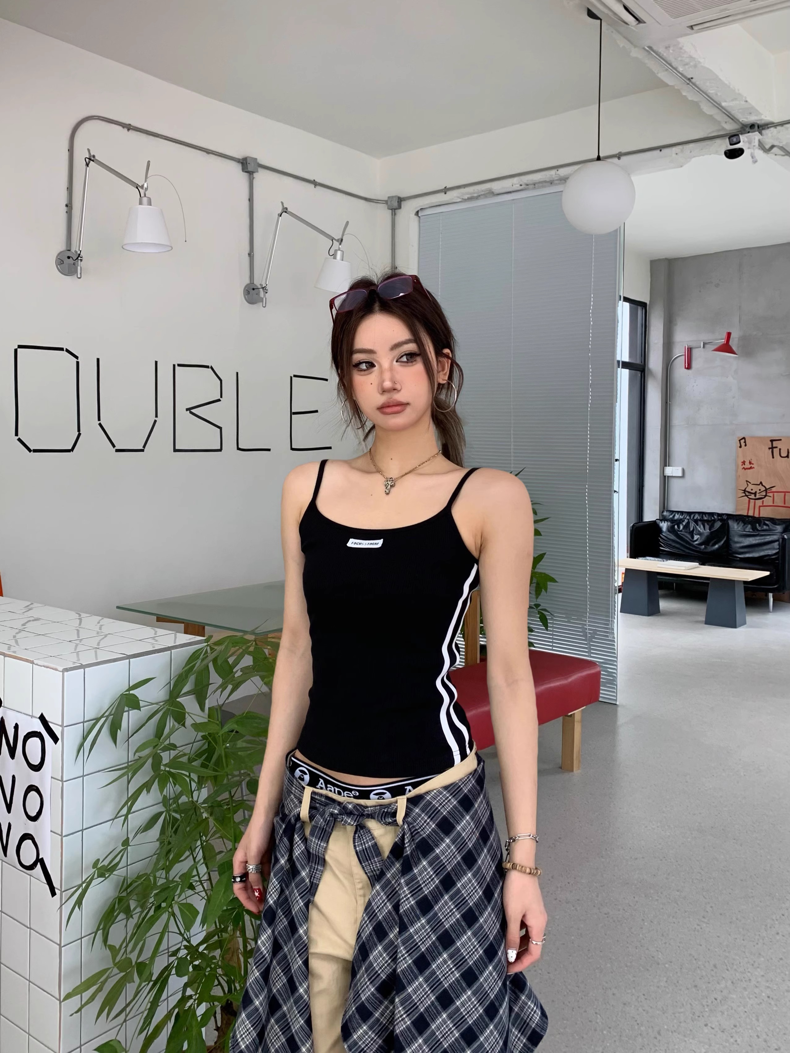 Focus Storm American Vintage Striped Cami Slim-Fit Athletic Style Tank Top 91003# zx - Focus Storm