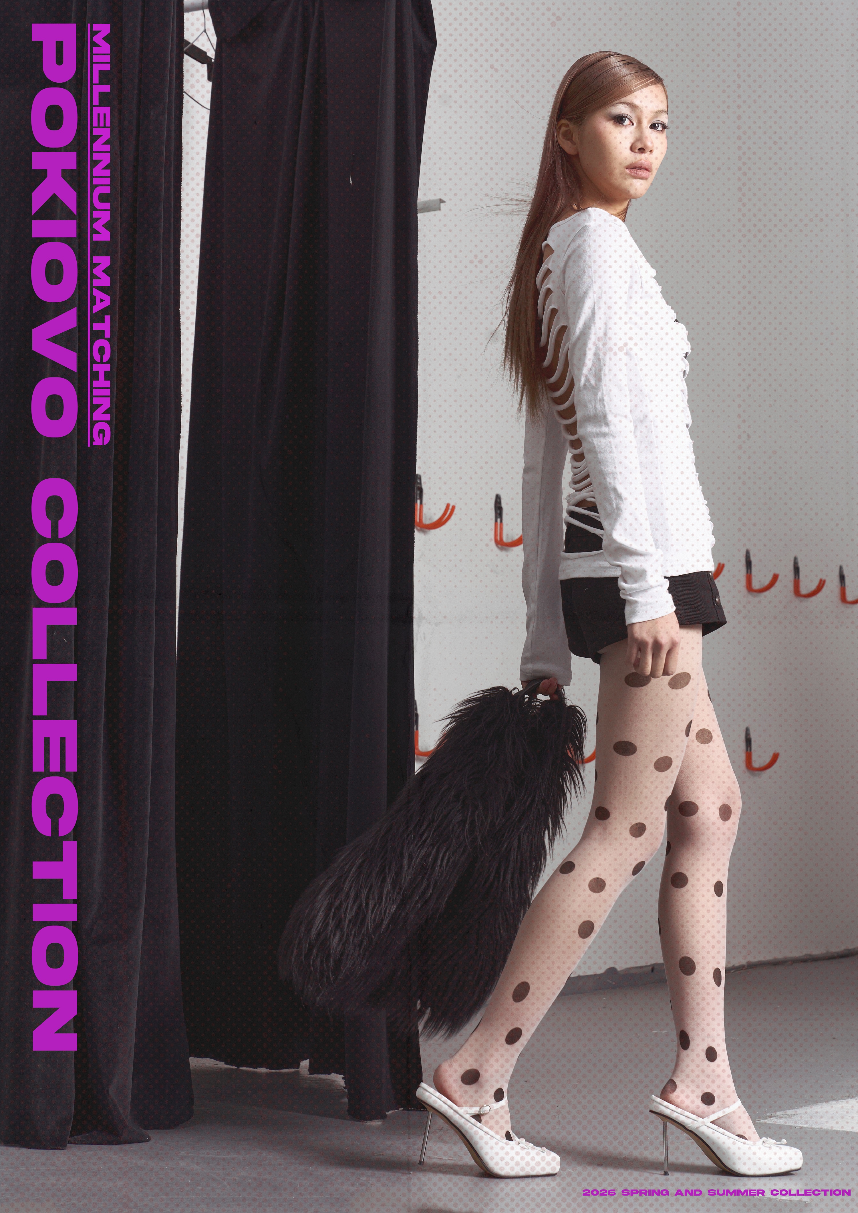 Early Spring 2026! Focus Storm Black & White Chic Burn-out Letter Design Long Sleeve T-Shirt R91215# zx - Focus Storm