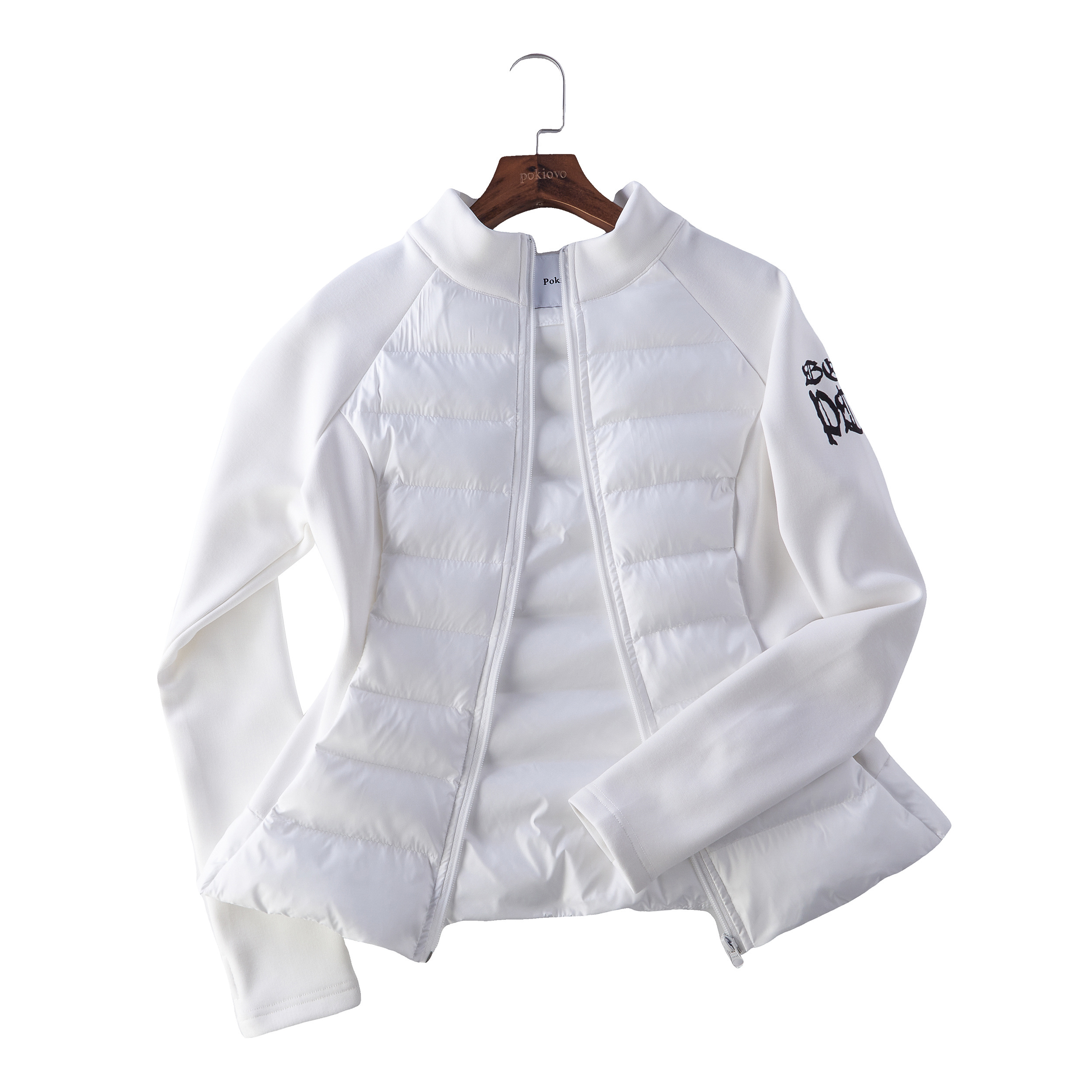 Focus Storm American Vintage Stand Collar Quilted Slim Fit Padded Jacket Women's Autumn/Winter Slimming Top Inner Layer Warm Padded Outerwear R7038# zx - Focus Storm