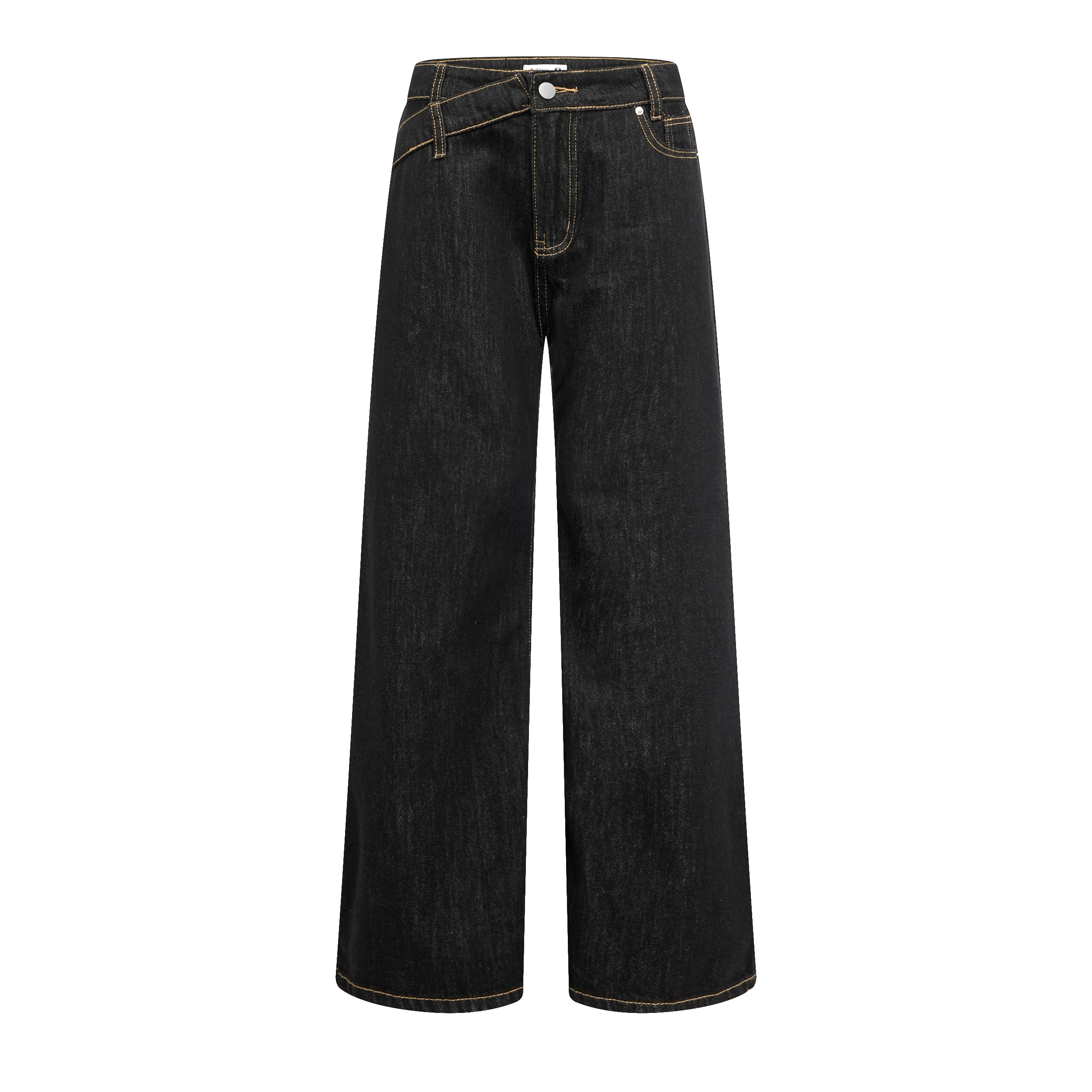 Focus Storm American Retro Spicy Girl Low-Waist Irregular Heavy Craft Beaded Rivet Straight Slimming Floor-Length Denim Jeans R9105-1# zx - Focus Storm