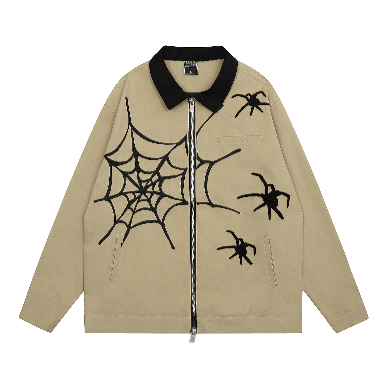 Focus StormGuochao American Style Spider Embroidery Loose Zipper Jacket 70005# zx - Focus Storm