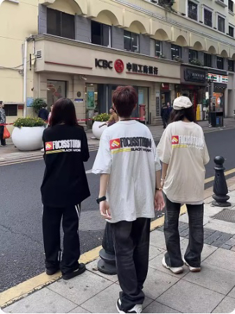 Focus Storm American Retro Puff Print Short Sleeve T-Shirt 90185# zx - Focus Storm