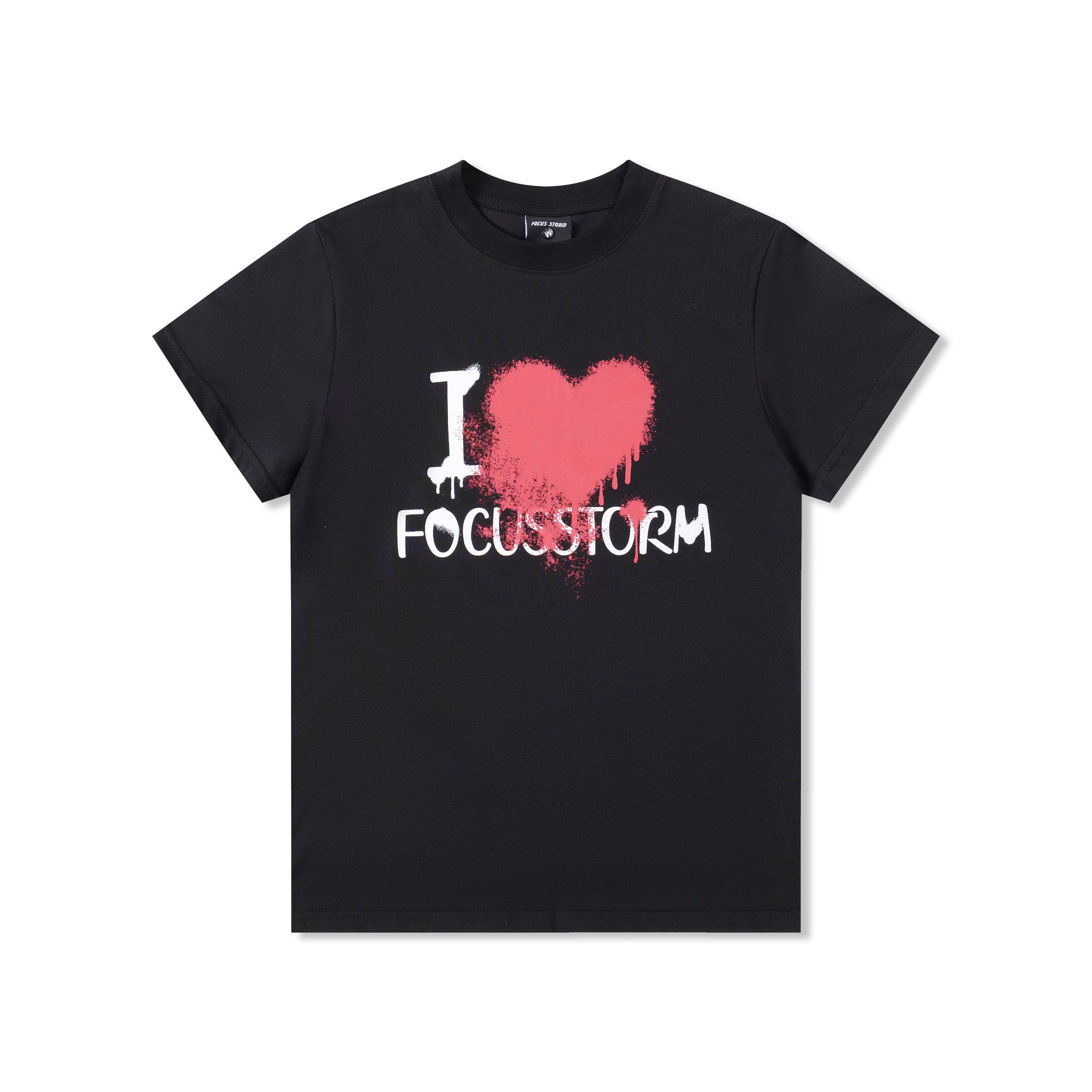 Focus Storm American Retro Heart Slogan Casual Unisex Short-Sleeve T-shirt 91120# zx - Focus Storm