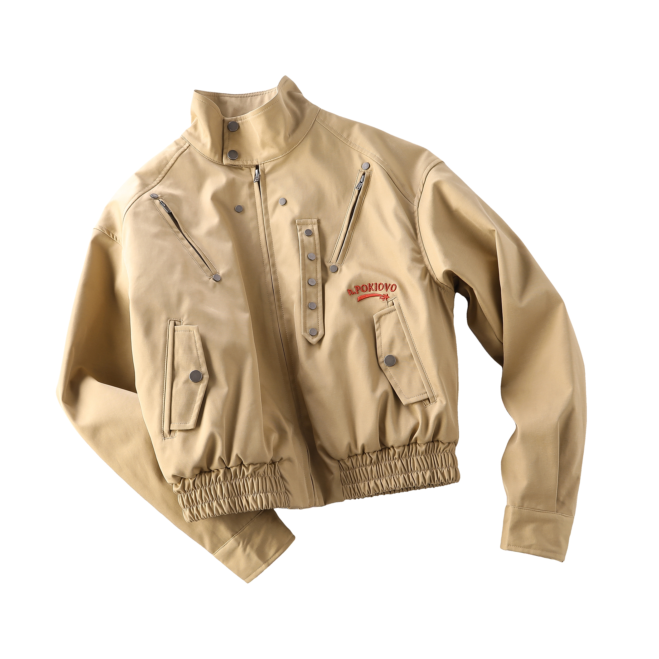 Focus Storm American Vintage Barn Style Streetwear Padded Stand Collar Short Flight Jacket R7022# zx - Focus Storm