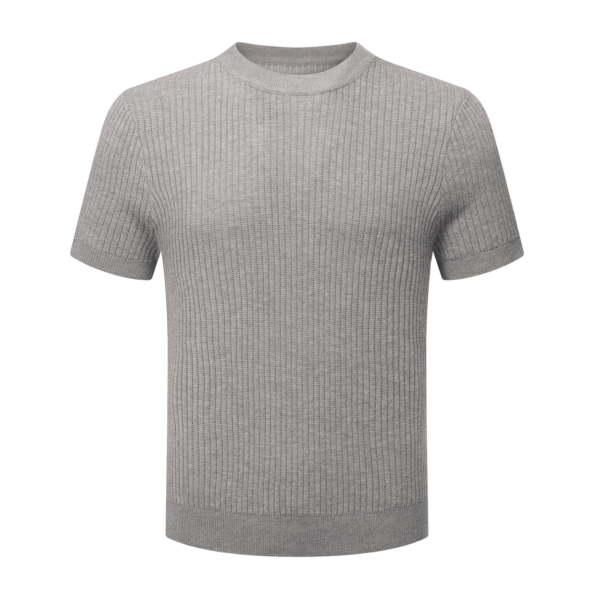 Focus Storm Luxury Old Money Style Men's T-Shirt High-End Crew Neck Versatile Knit Top 62620# zx - Focus Storm