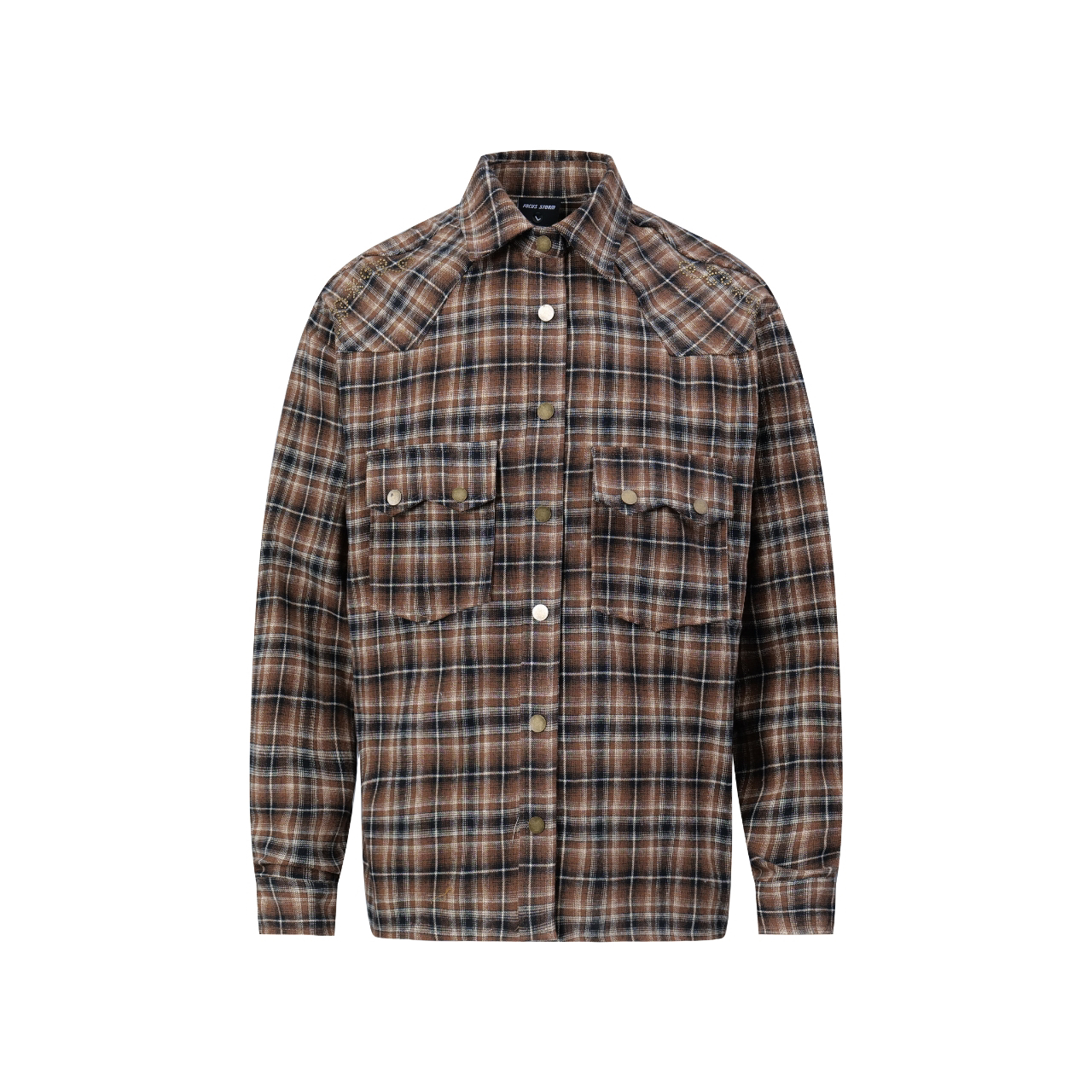 Focus StormPlaid Retro Streetwear Ins Loose Couple's Casual Trendy Shirt 71081# zx - Focus Storm