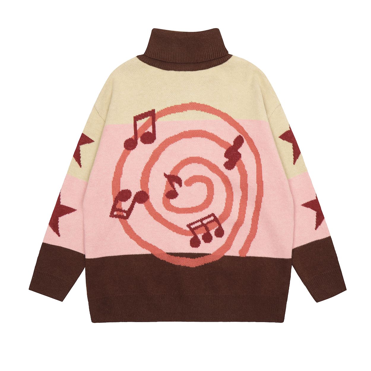 Focus Storm American Design Music Graphic Turtleneck Warm Sweater 60020# zx - Focus Storm