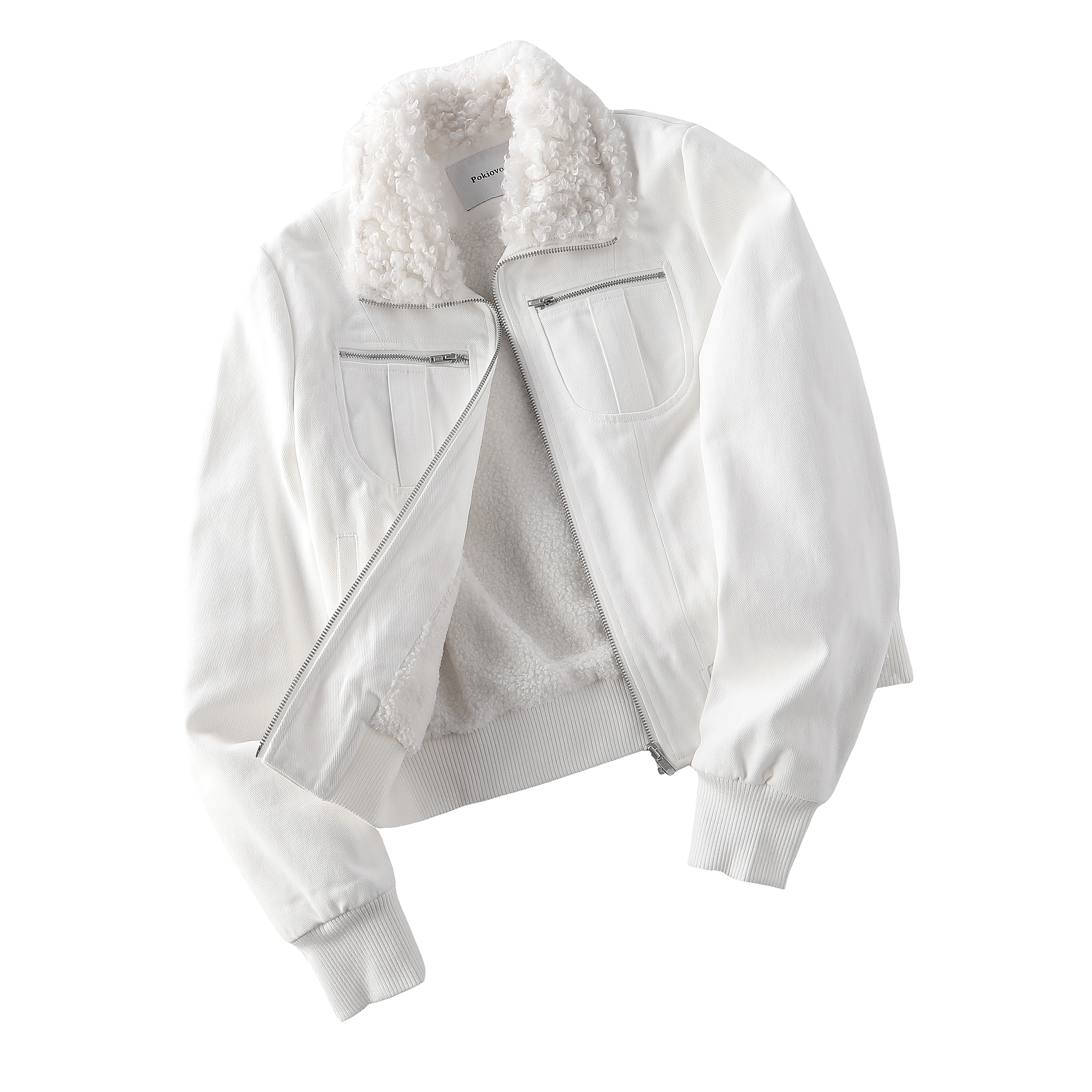 Focus Storm American Vintage Faux Lamb Wool Collar Padded Women's Winter Jacket - Slimming, Warm, Regular Shoulder Fit - R7029# zx - Focus Storm