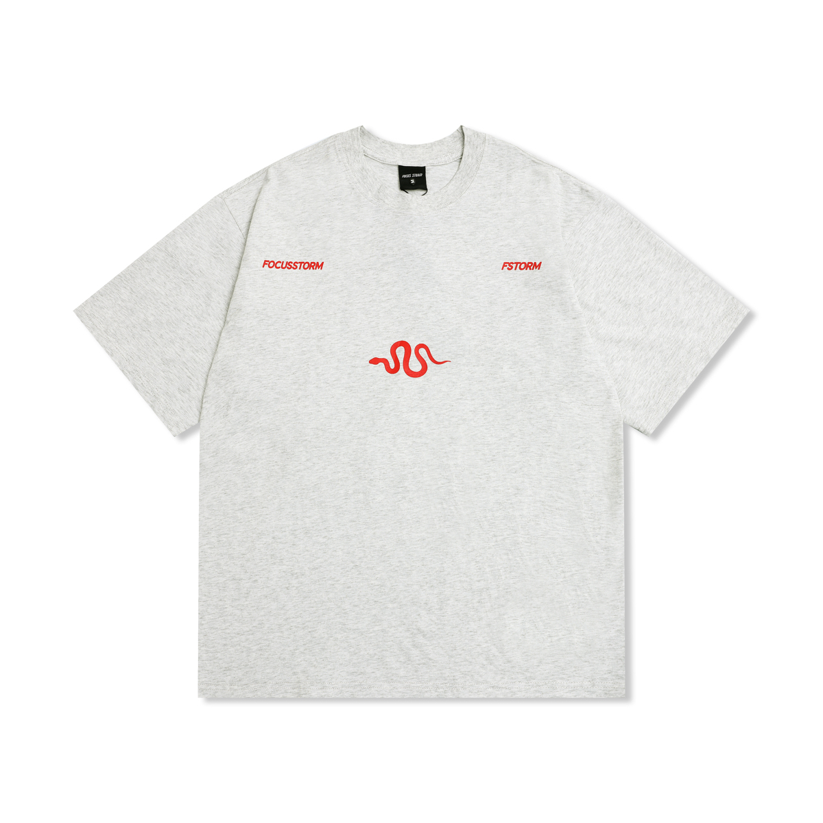 Focus Storm Broken Letter Offset Print Short Sleeve T-Shirt Summer New Casual All-match Round Neck Base Layer Top Unisex Short Sleeve T-Shirt 91105# zx - Focus Storm