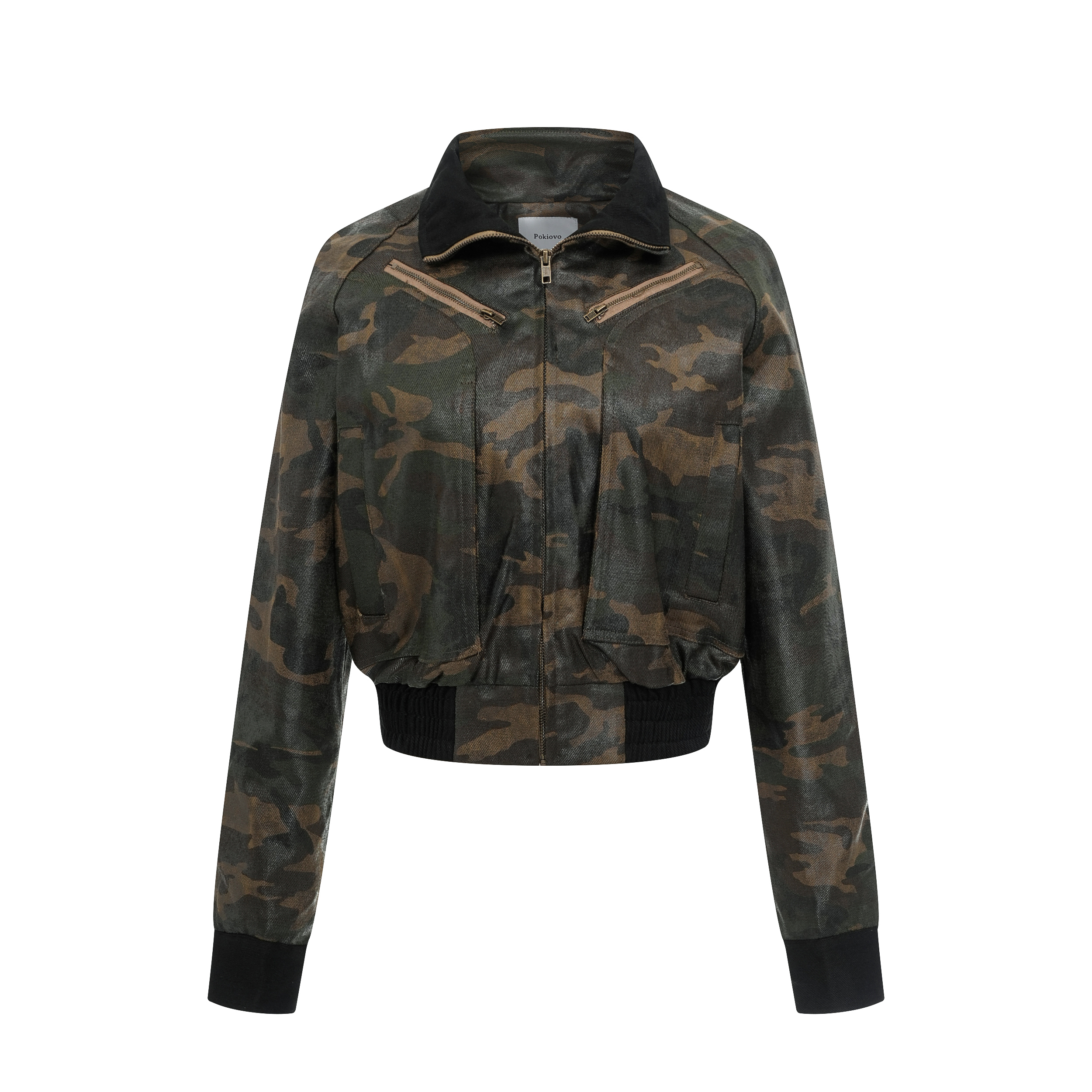 Focus Storm American Vintage Contrast Leather Short Jacket Women's Niche Design Sense Small Jacket R7002# zx - Focus Storm