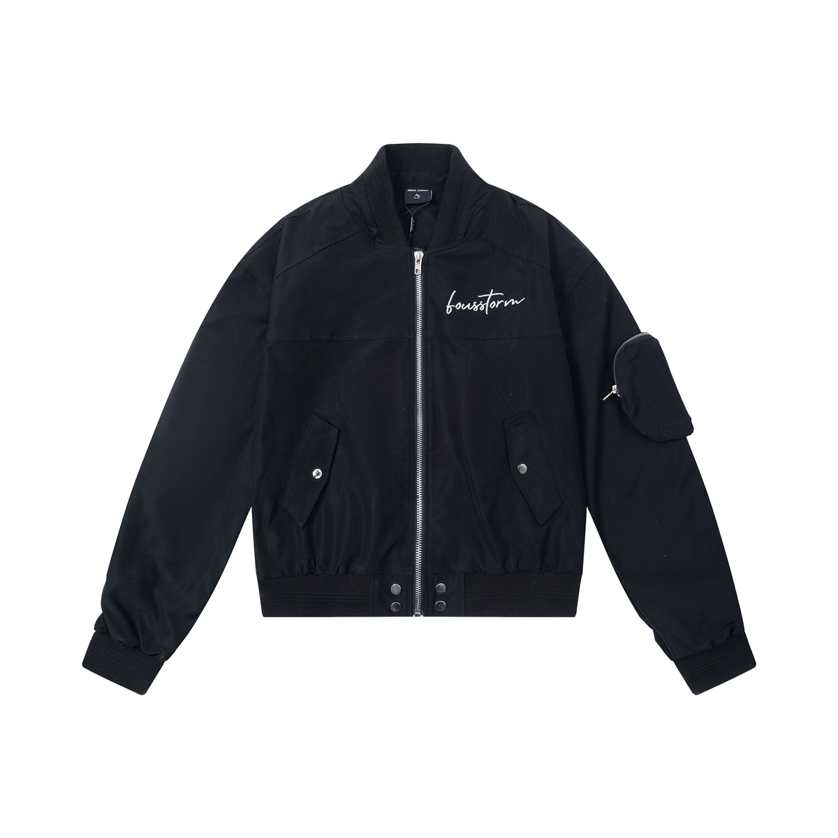 Focus Storm Army Green Badge Workwear American High Street Unisex Zipper Jacket 71068# zx - Focus Storm