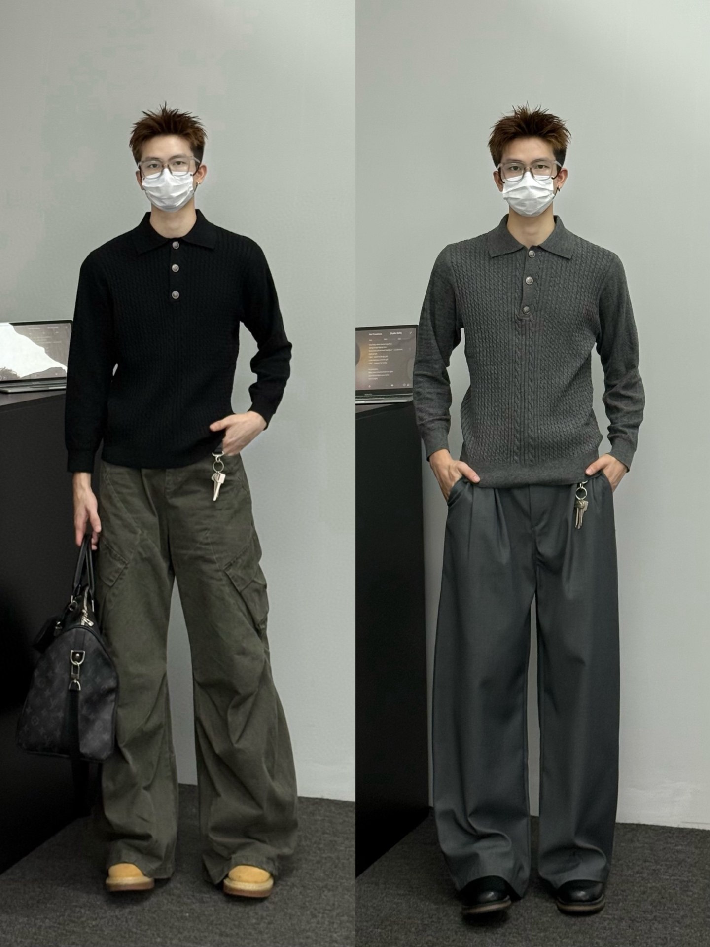 Early Spring 2026! Focus Storm Slimming Polo Collar Pullover Niche Couples Knitwear 69999# zx - Focus Storm