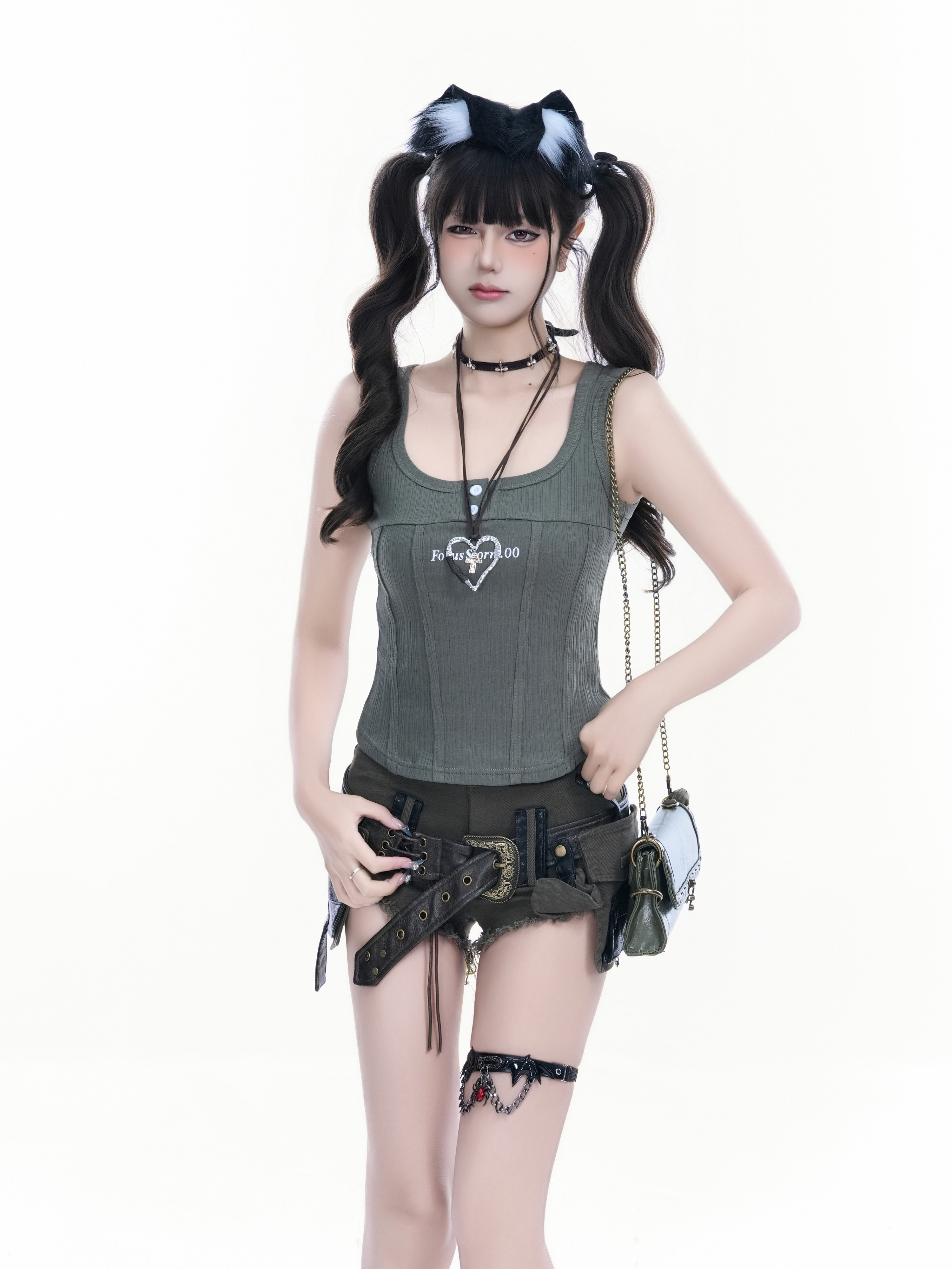 Focus Storm Sweet & Cool Style Slogan Embroidered Fitted Slim-Fit Summer New Exclusive Tank Top 91053# zx - Focus Storm