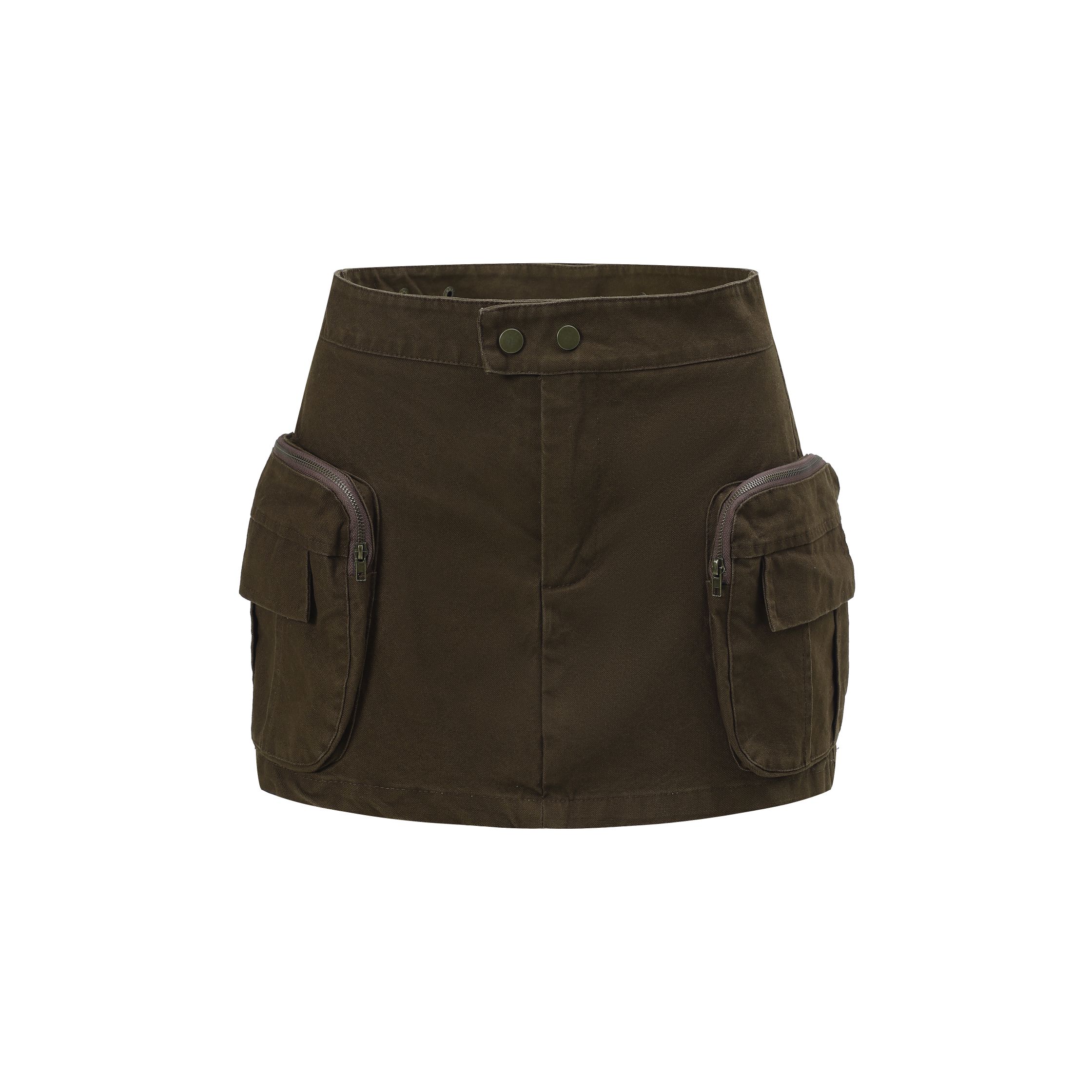 Focus Storm American Cargo Skirt Women 2025 Summer High Waist Spicy Girl Large Pocket Denim Skirt 91055# zx - Focus Storm