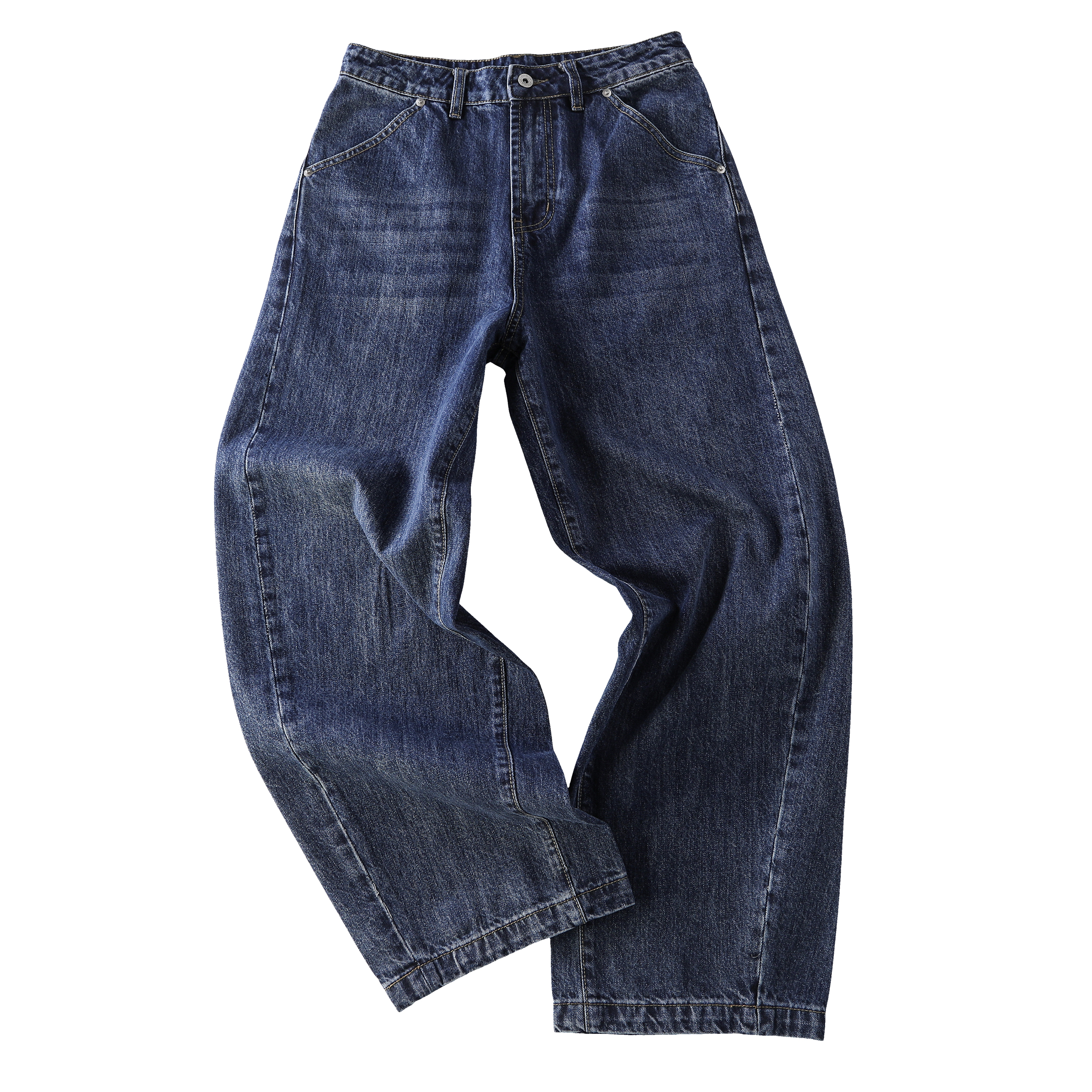 Early Spring 2026! Focus Storm Japanese Retro Distressed Straight Leg Loose Men's Casual Jeans 88035# zx - Focus Storm