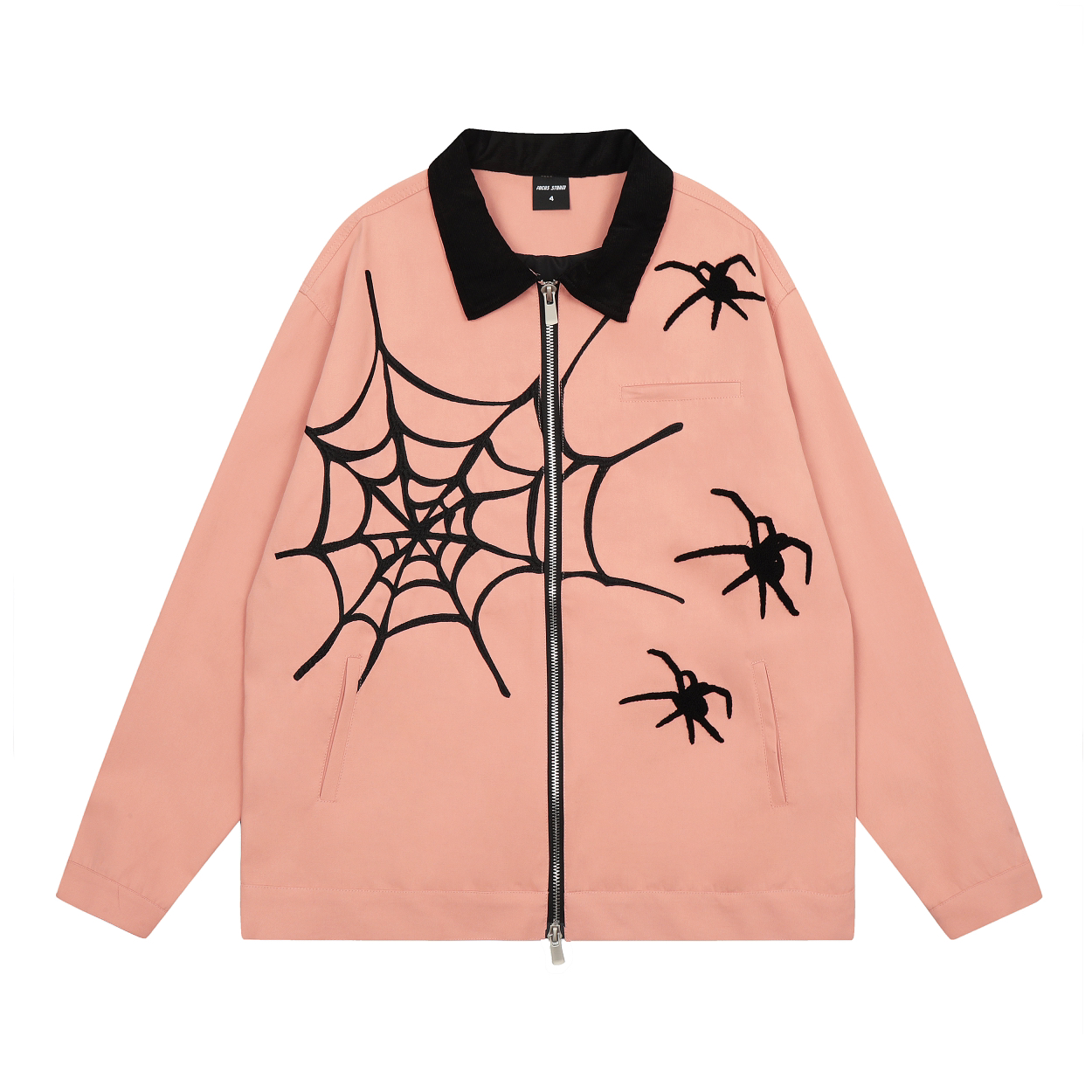 Focus StormGuochao American Style Spider Embroidery Loose Zipper Jacket 70005# zx - Focus Storm