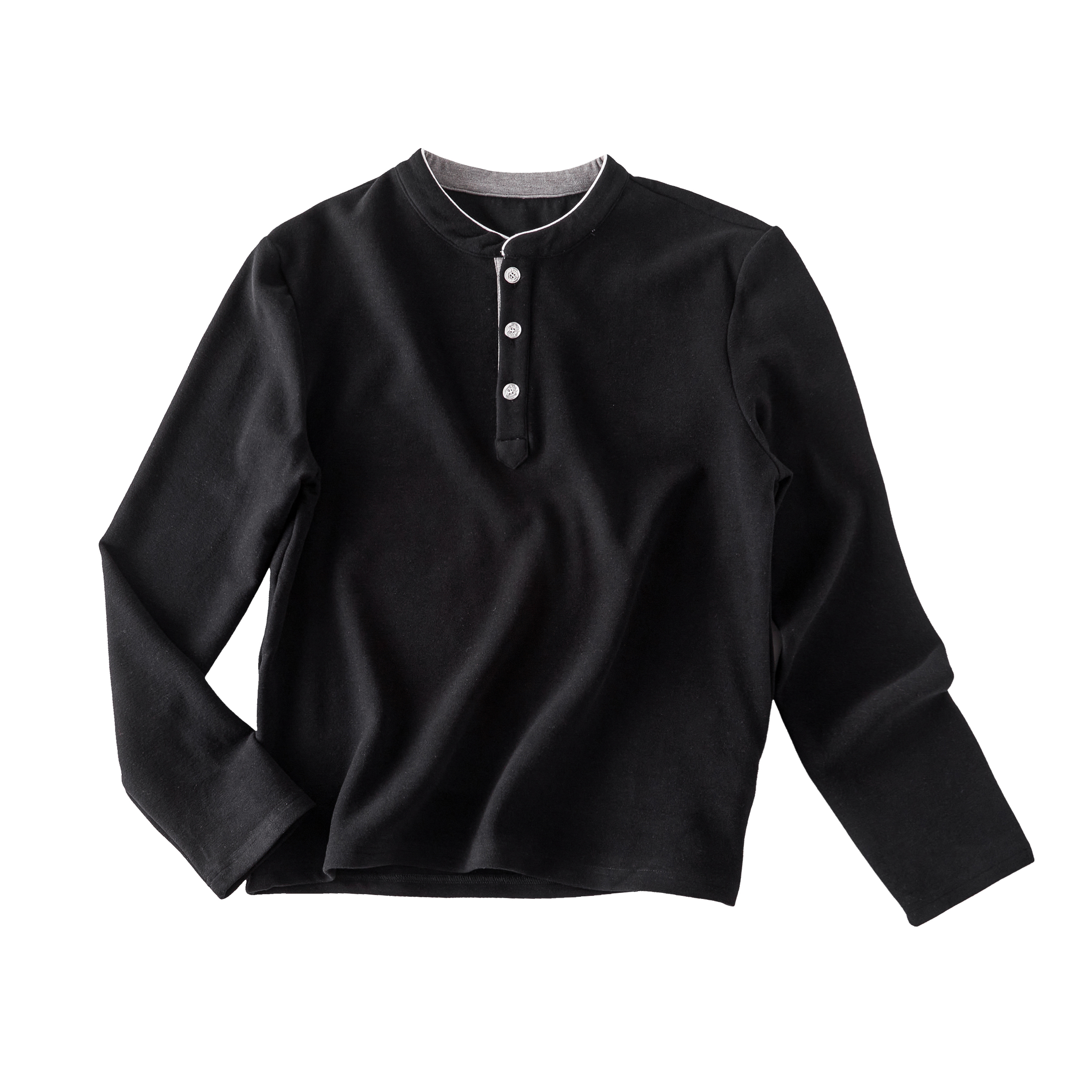 Focus Storm Men's Stand Collar Autumn Top Casual Light Fleece Warm Base Layer Long Sleeve T-Shirt (Contains 4% Wool) 99002# zx - Focus Storm